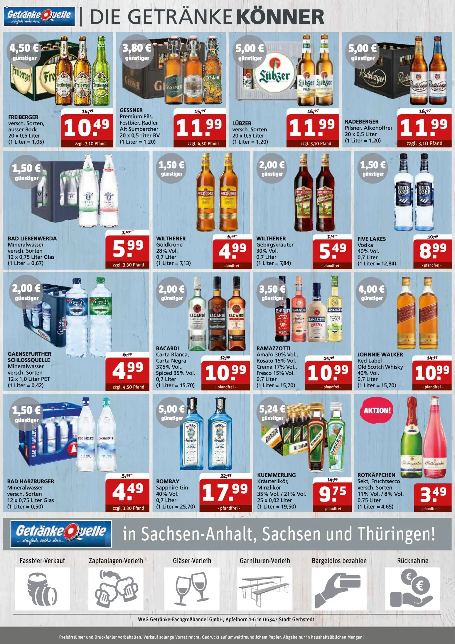 Getränke Quelle Prospekt – gültig ab 27.10.2025 | Seite: 6 | Produkte: Wilthener, Gin, Lubzer, Johnnie walker