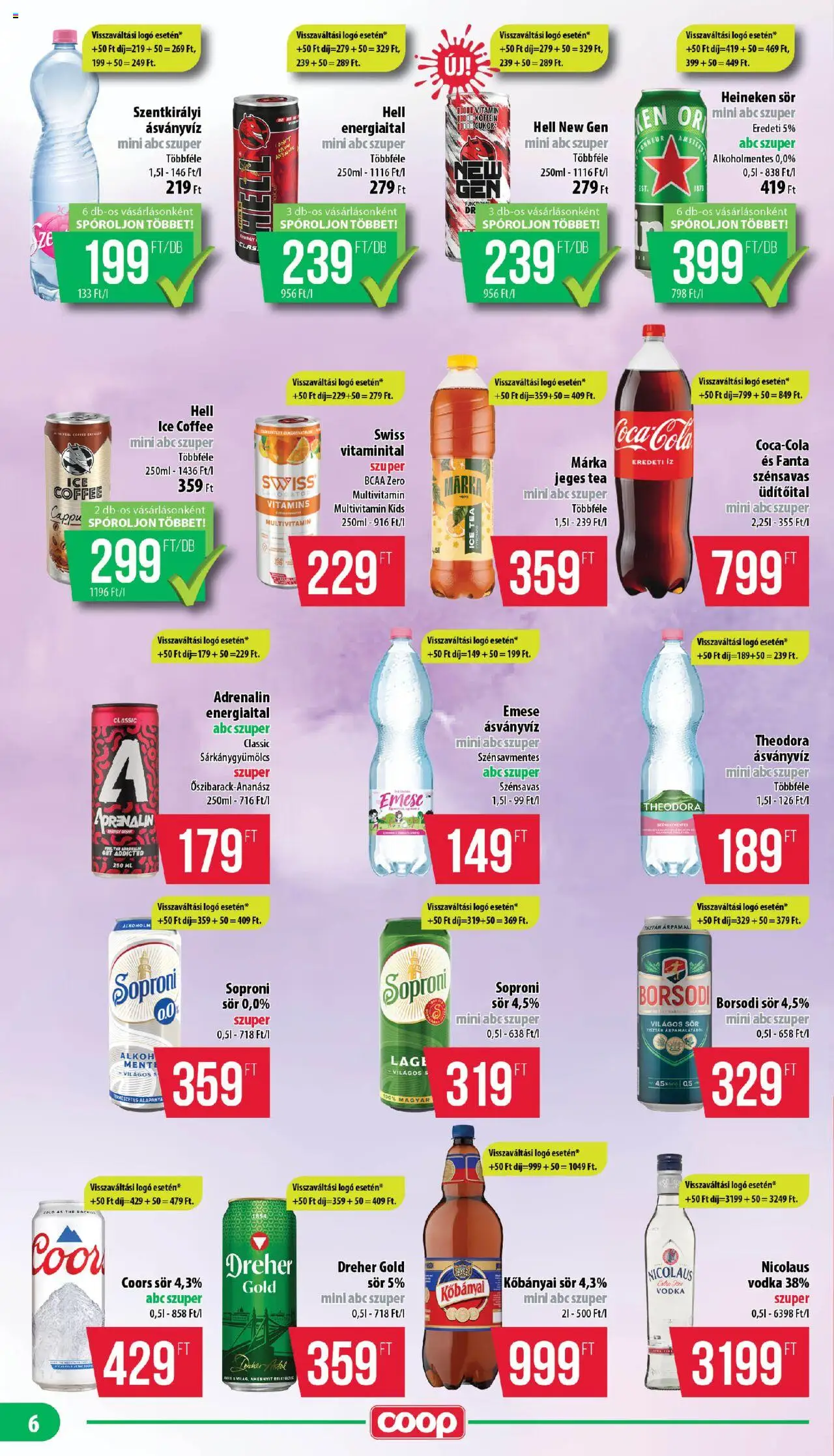 COOP akciós ujság - amely érvényes a következő dátumtól: 25.09.2025 | Oldal: 6 | Termékek: Kisela pavlaka, Coca Cola, Suva svinjska pečenica, Vodka
