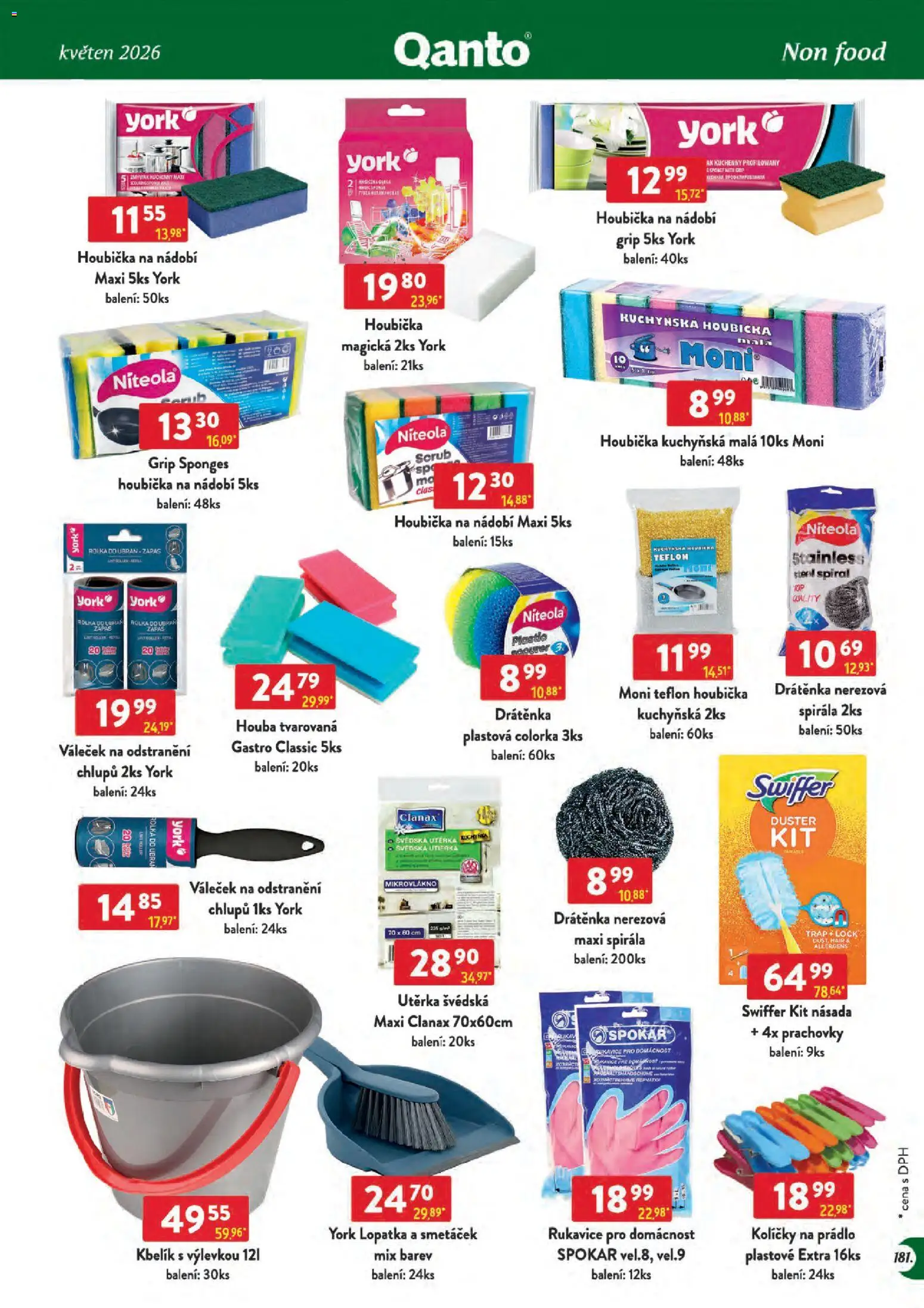 Astur & Qanto leták - Velkoobchod 05/2026 od 01.05.2026 | Strana: 181 | Produkty: Nádobí, Rukavice, Swiffer, Smetáček