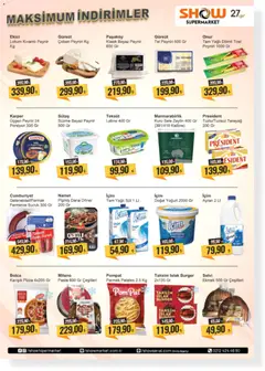 17.04.2026 tarihinden itibaren geçerli olan Show Market kataloğu önizlemesi | Sayfa: 2 | Ürünler: Döner, Peynir, Pizza, Zeytin
