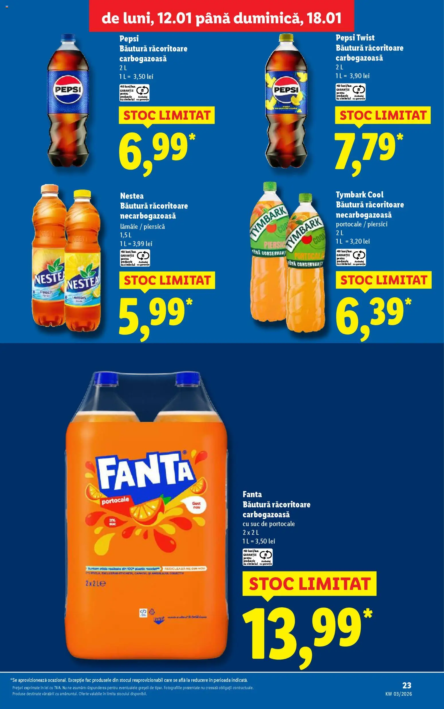 Noul catalog Lidl – valabil de la 12.01.2026 | Pagină: 23 | Produse: Piersică, Suc, Portocale, Lămâie