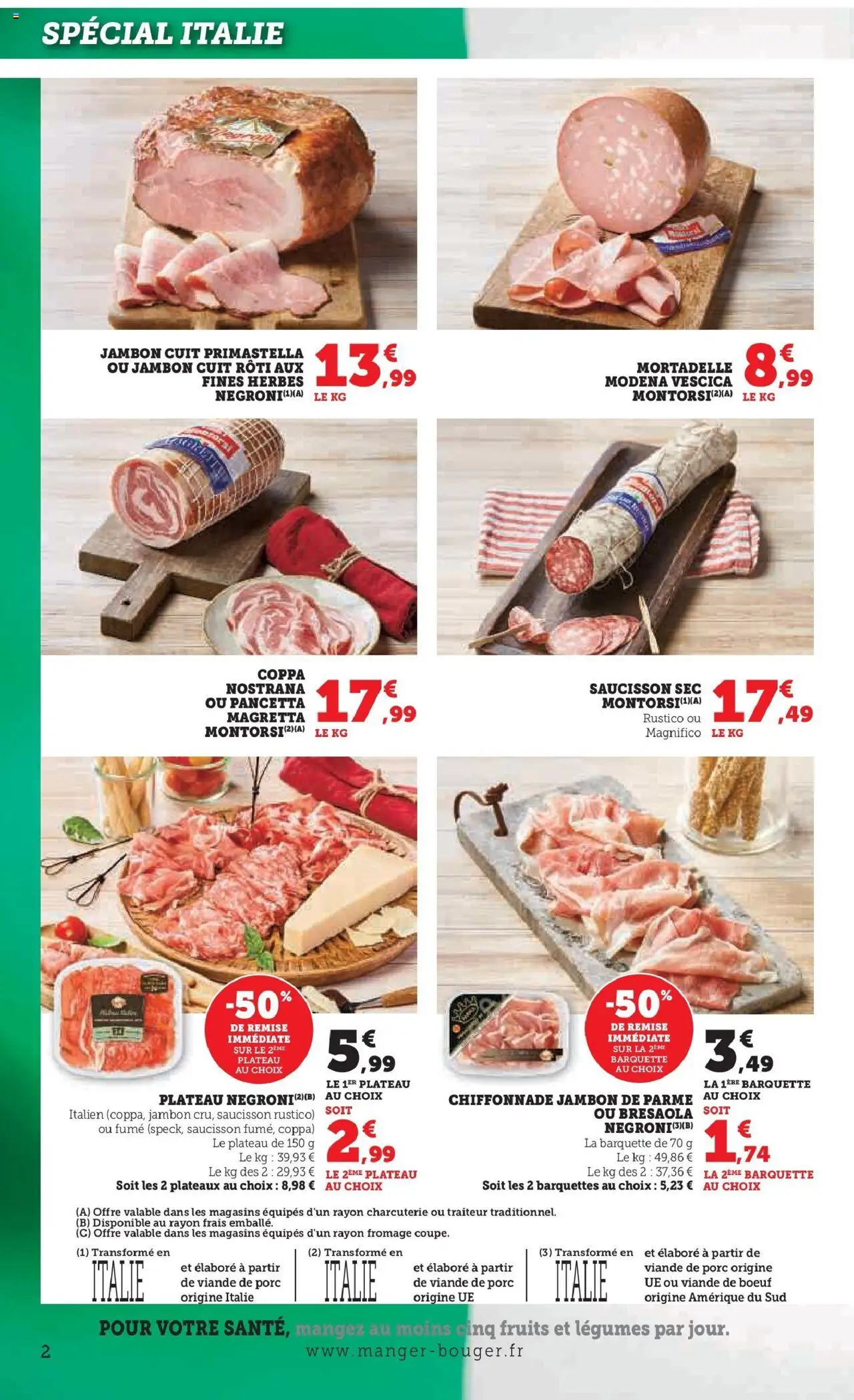 {H1} | Page: 2 | Produits: Viande de porc, Saucisson, Viande de bœuf, Jambon