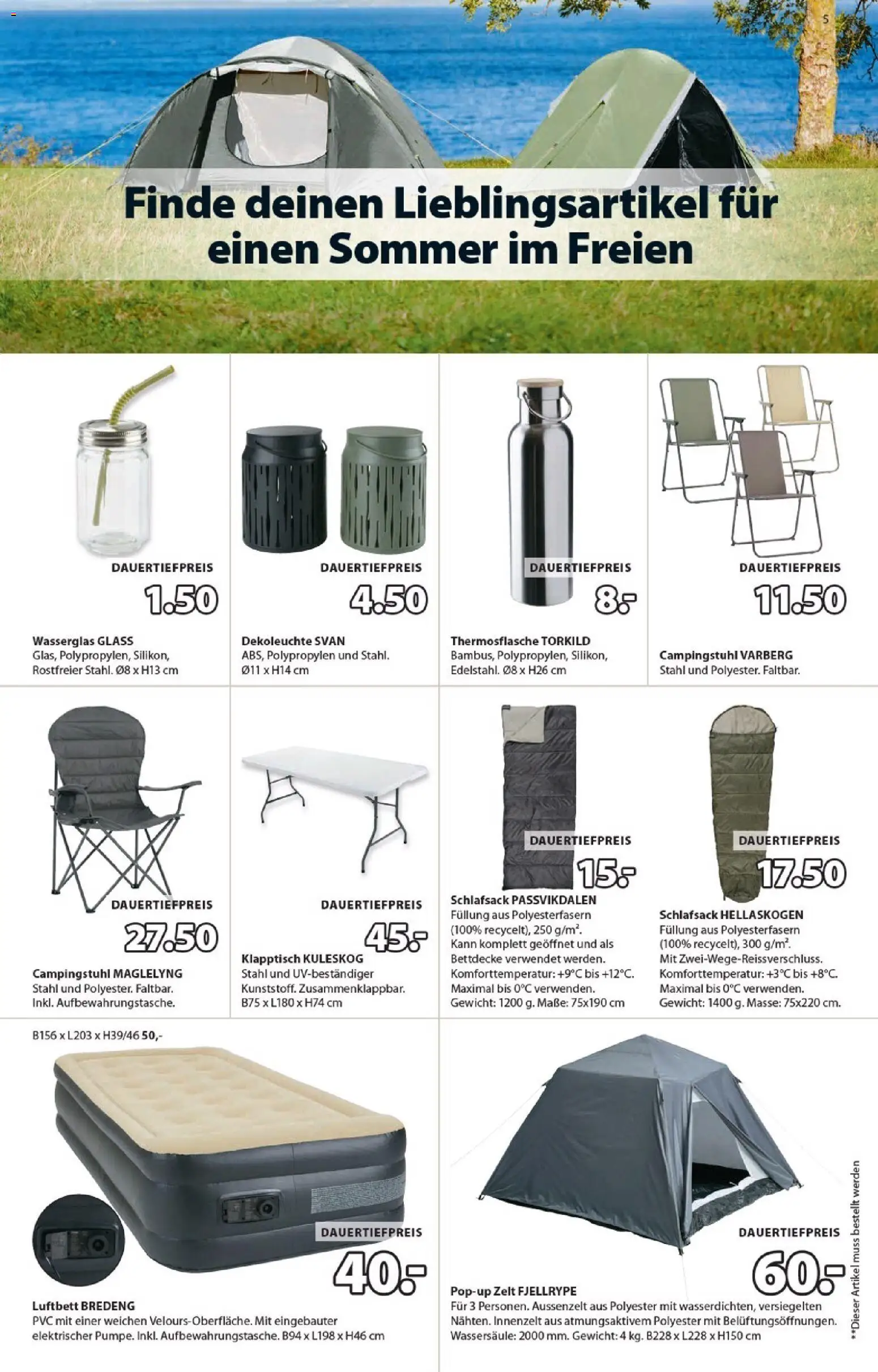 JYSK aktionen – gültig ab 28.04.2026 | Seite: 5 | Produkte: Bettdecke, Schlafsack, Gewicht