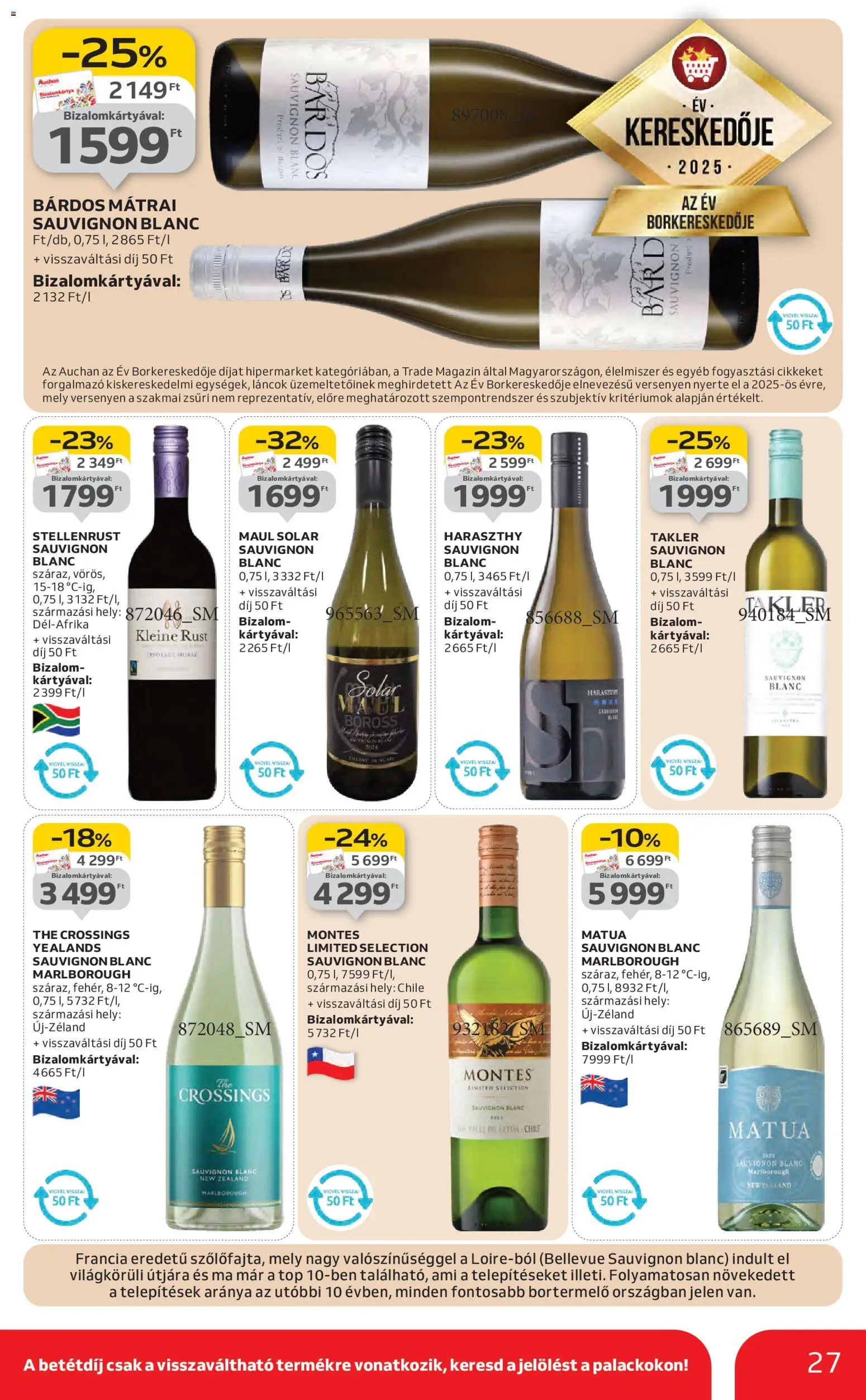 Auchan akciós ujság - amely érvényes a következő dátumtól: 22.01.2026 | Oldal: 27