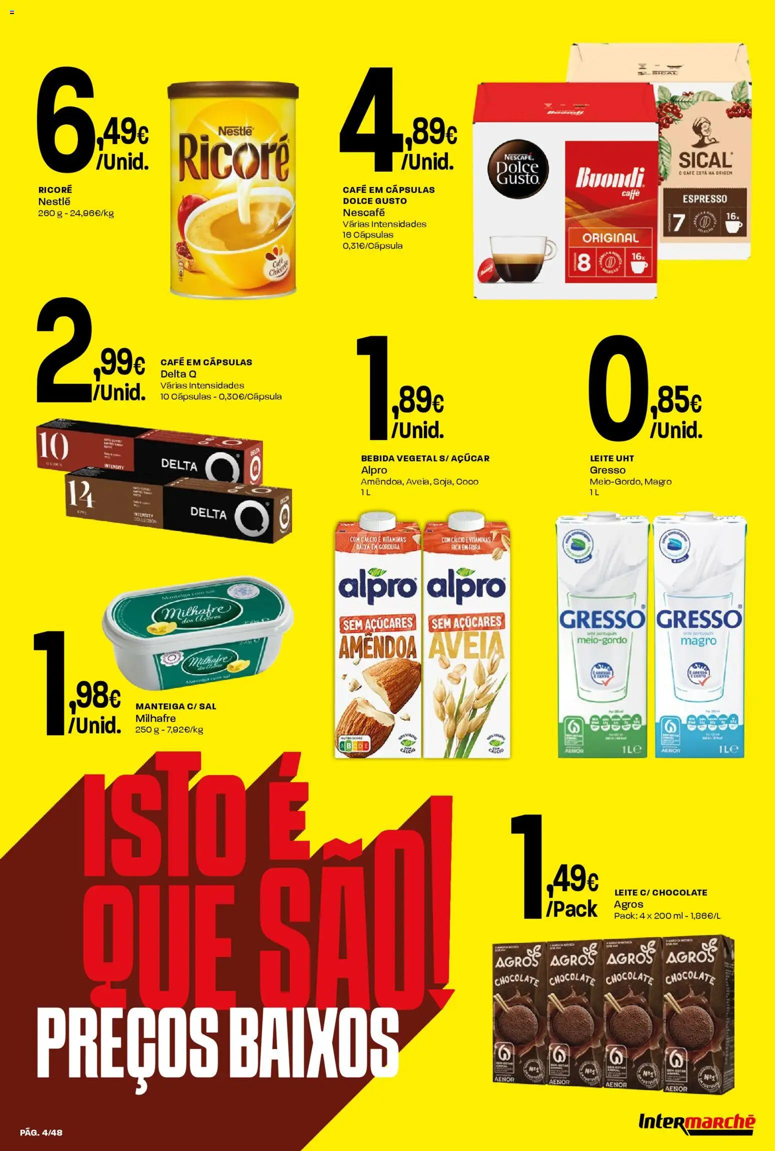 Intermarché folheto │ válido de 02.01.2026 | Página: 4 | Produtos: Aveia, Delta q, Dolce gusto, Bebida