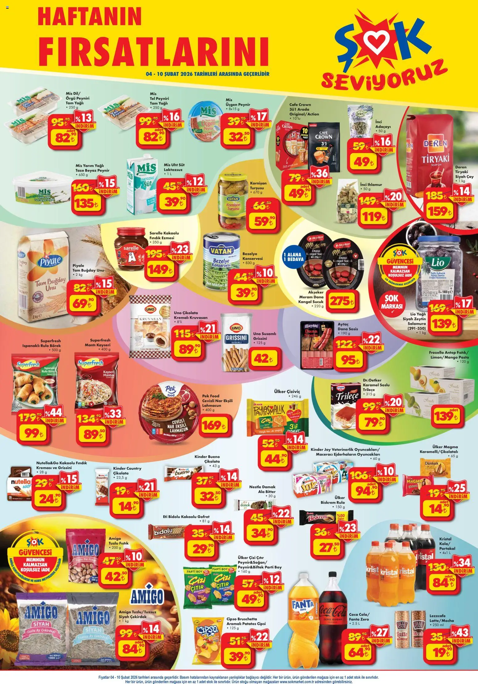 Şok Market Katalog - 04.02.2026 tarihinden itibaren geçerlidir | Sayfa: 1 | Ürünler: Peynir, Patates, Zeytin, Sucuk