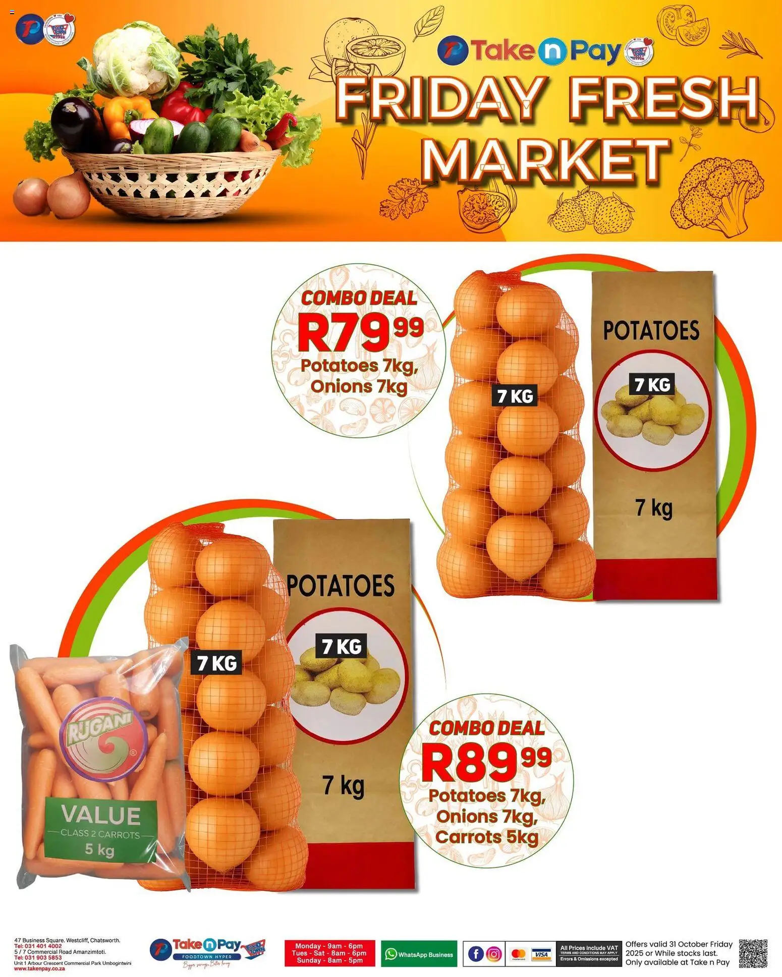 New Take n Pay catalogue – valid from 31.10.2025 | Page: 12 | Products: Carrots, Potatoes, Onions