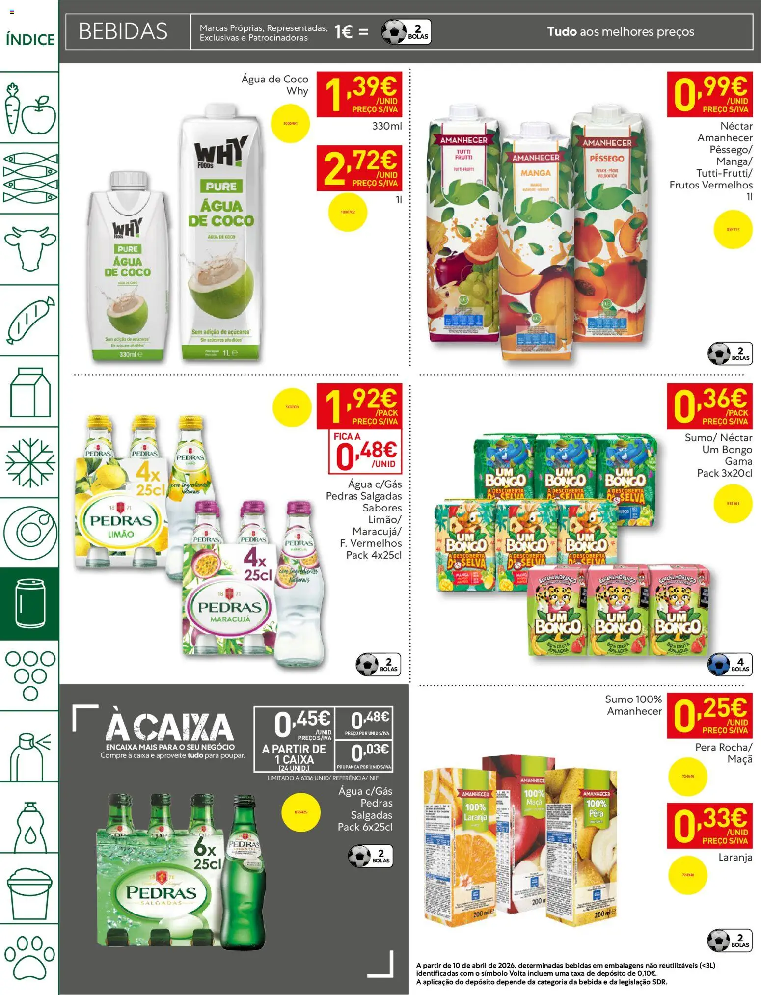 Recheio - Bons Negócios Madeira │ válido de 21.04.2026 | Página: 32 | Produtos: Agua, Caixa, Sumo, Bebida