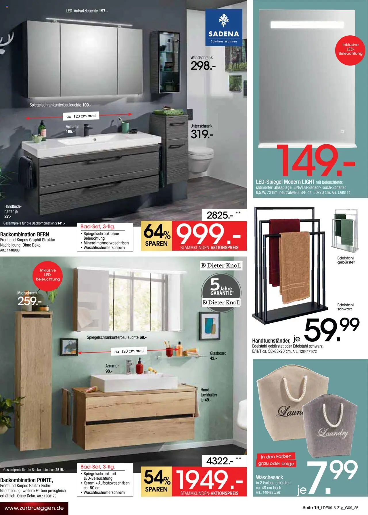 Zurbrüggen - Prime Shopping Week – gültig ab 14.09.2025 | Seite: 19 | Produkte: Armatur, Spiegelschrank, Unterschrank, Midischrank