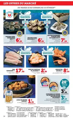 Super U - Prévisualisation de Super U catalogue valide à partir de 10.02.2026 | Page: 14 | Produits: Pêche, Crevettes, Morue, Huîtres