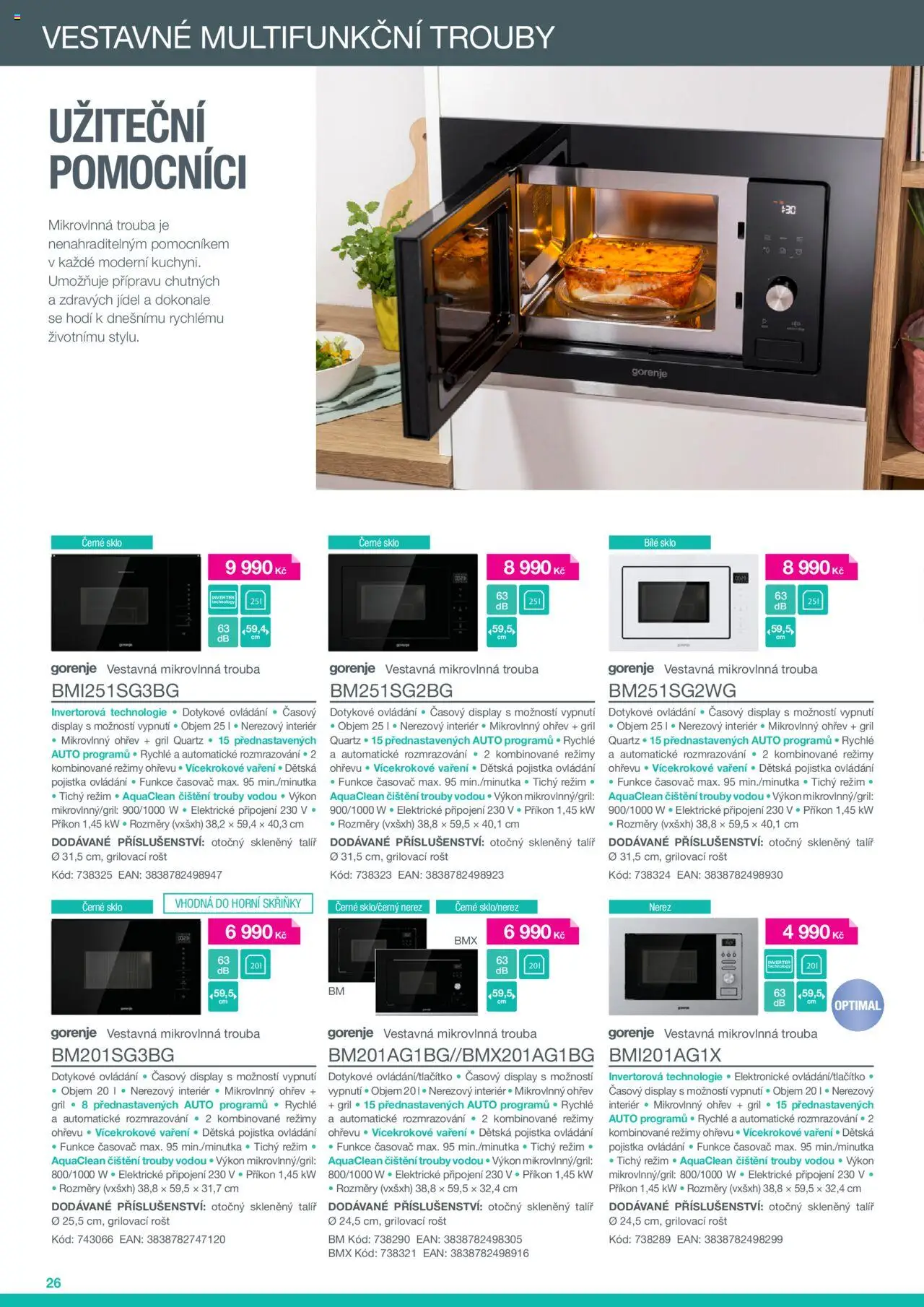 Möbelix leták - Gorenje od 29.03.2023 | Strana: 26 | Produkty: Trouba, Mikrovlnná trouba, Gril, Rošt