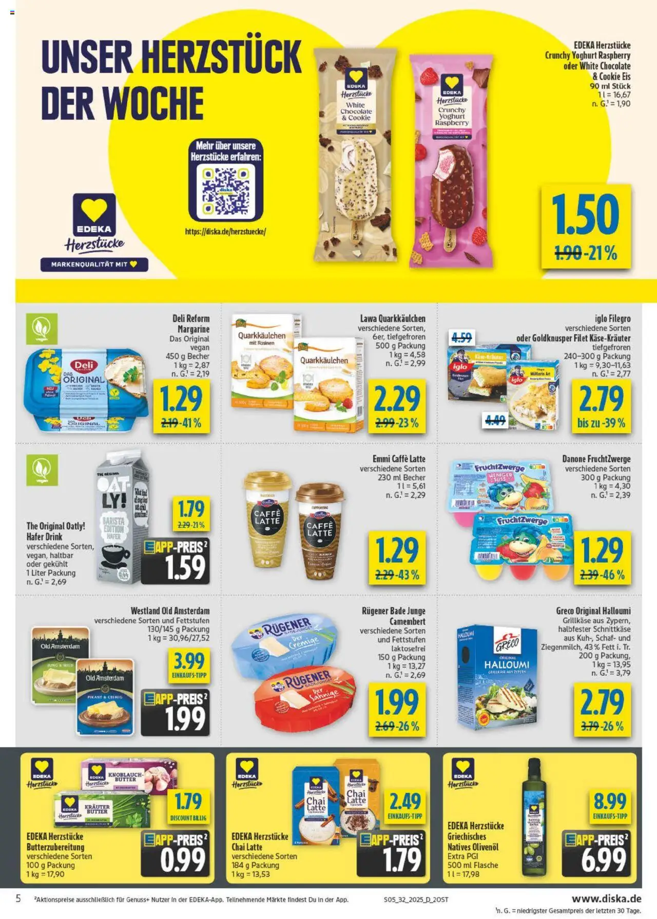 Diska - diska Angebote Sachsen-Thüringen KW32 - gültig ab dem 04.08.2025 | Seite: 5 | Produkte: Fruchtzwerge, Iglo, Olivenol, Rosinen
