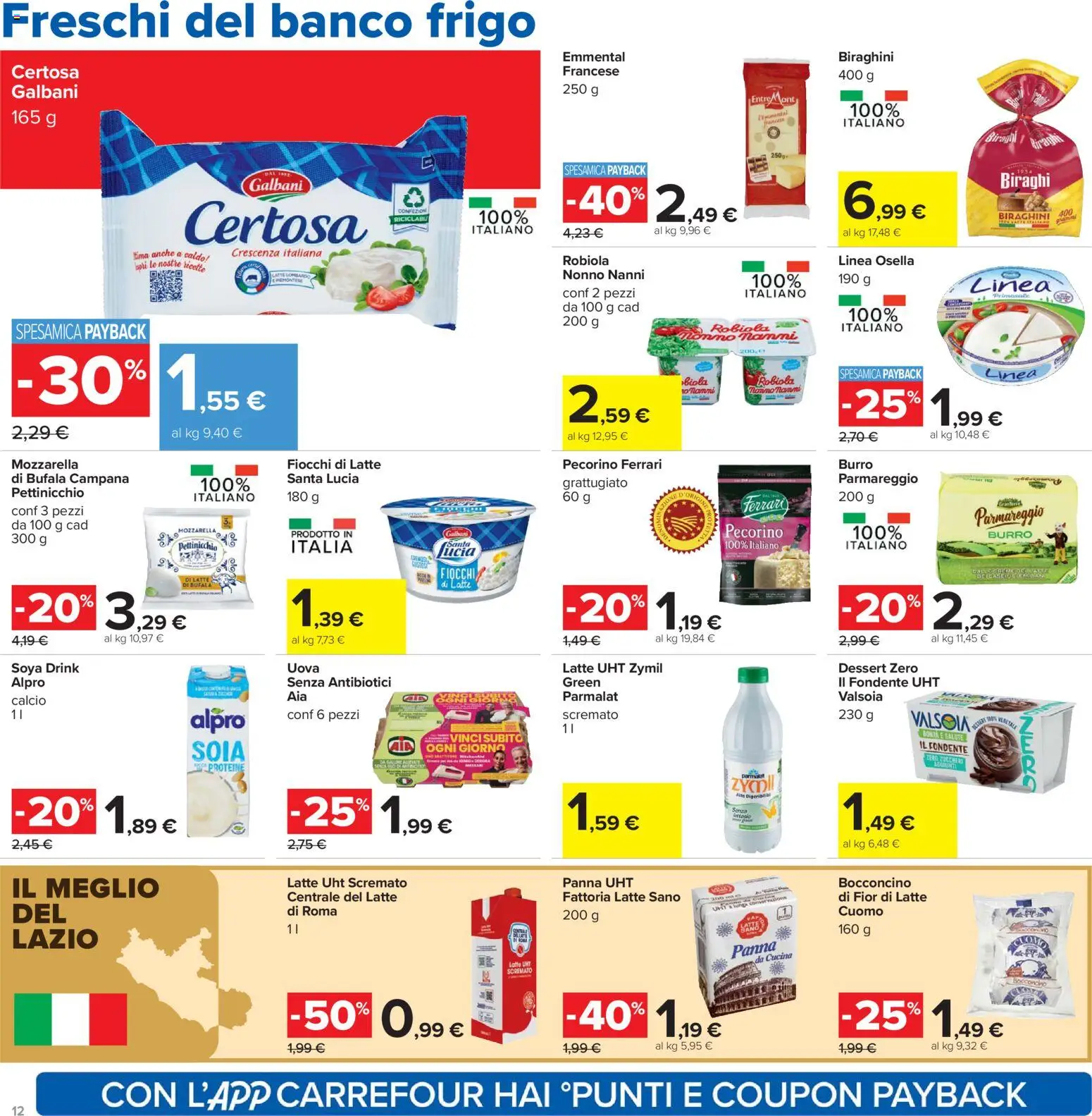 Volantino Carrefour del 07.04.2026 | Pagina: 12 | Prodotti: Uova, Fiocchi di latte, Fiocchi, Emmental