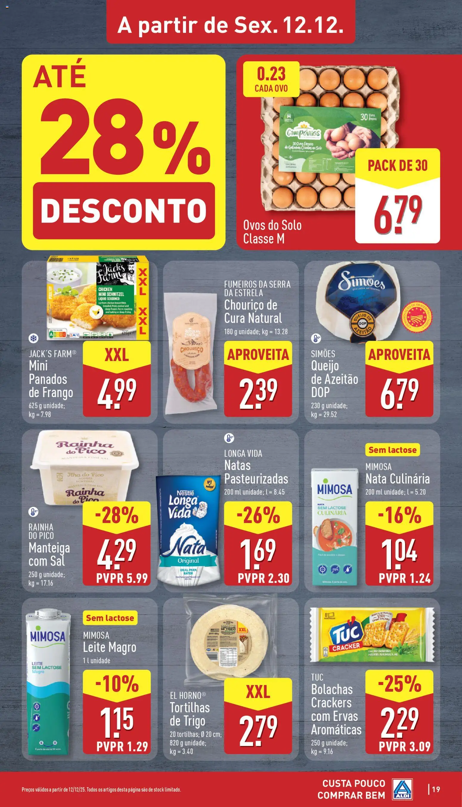 Aldi folheto │ válido de 08.12.2025 | Página: 19 | Produtos: Frango, Bolachas, Ovos, Nata