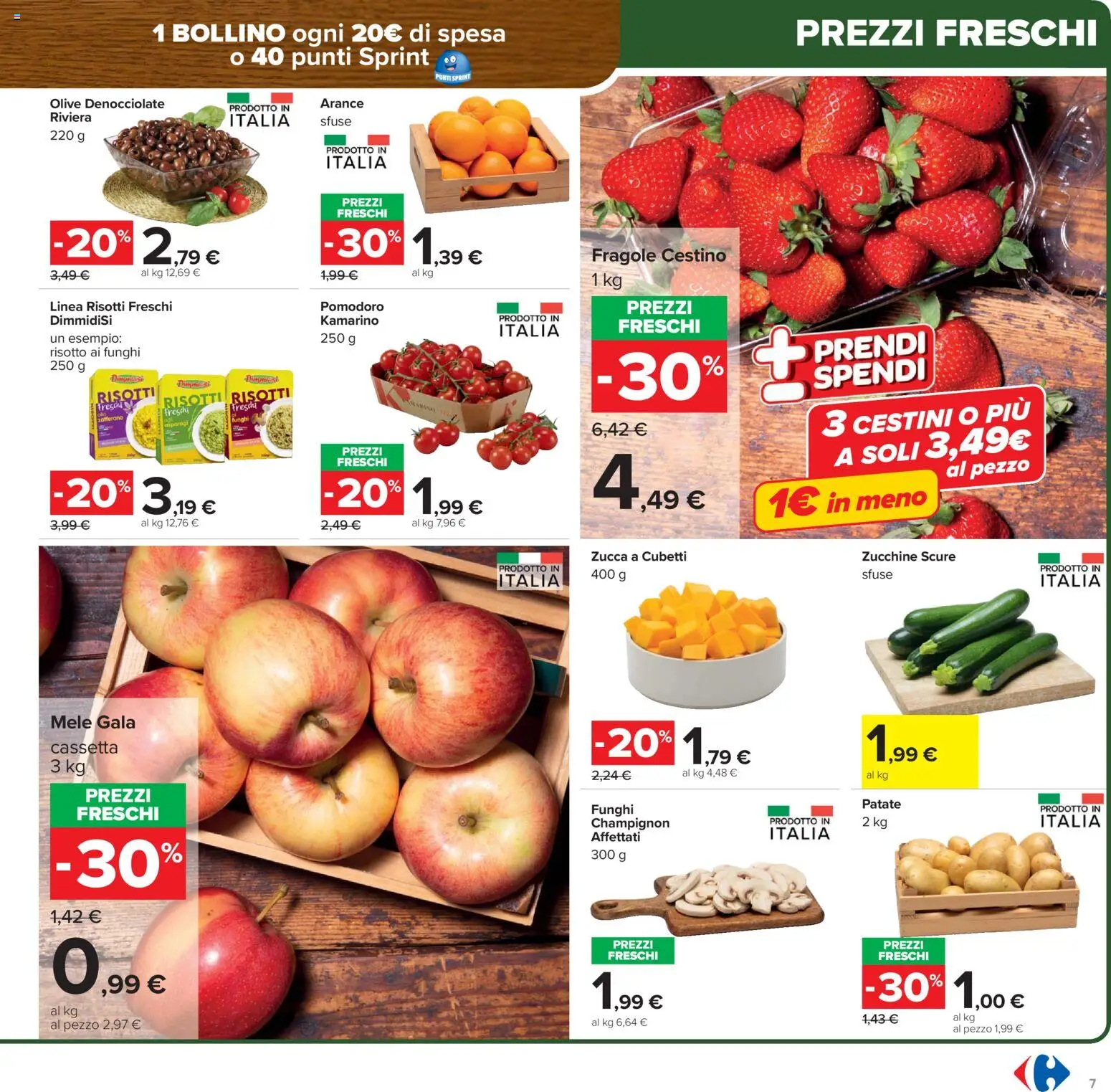 Volantino Carrefour del 02.03.2026 | Pagina: 7 | Prodotti: Mele, Fragole, Olive, Cestino