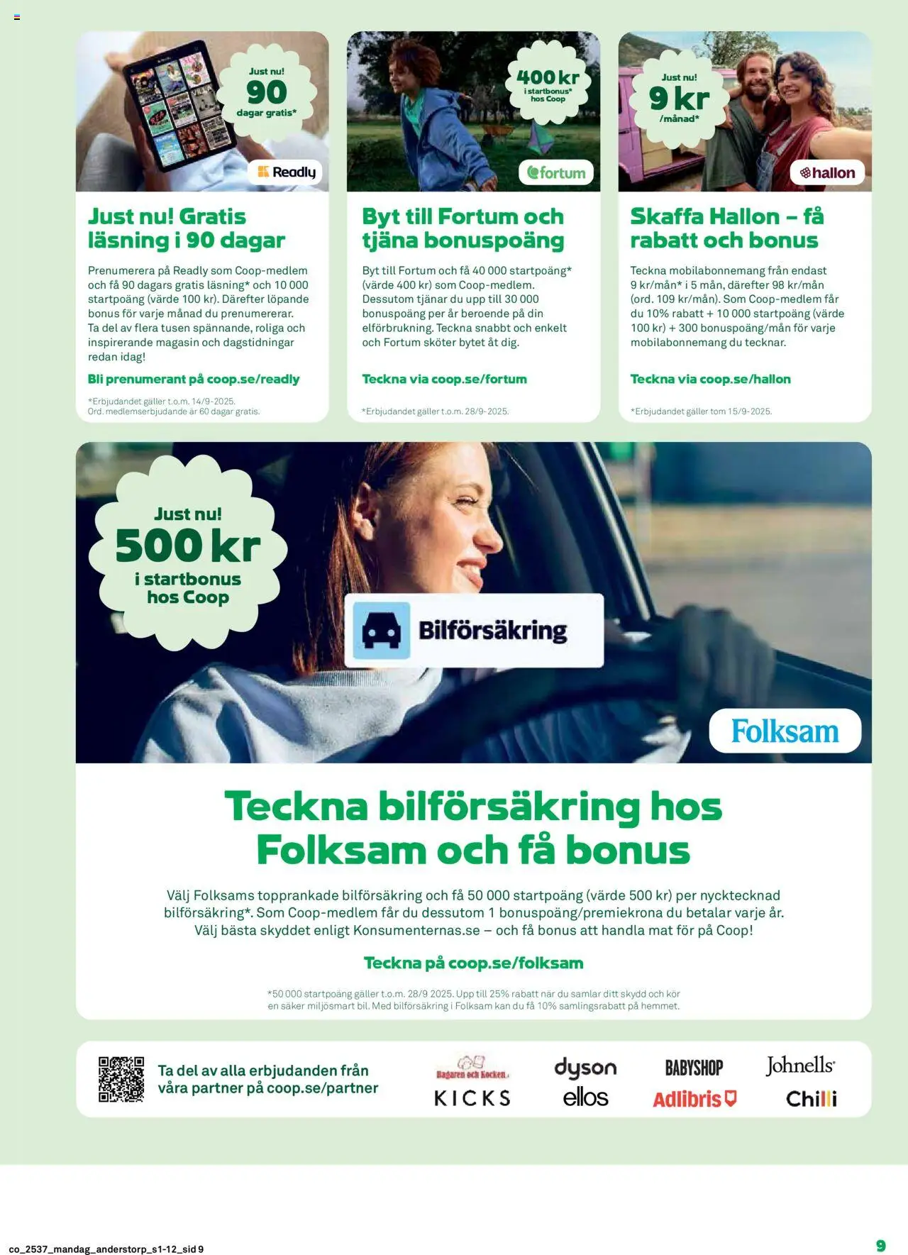 Coop reklamblad aktuell från 08.09.2025 | Sida: 9 | Produkter: Galler, Hallon