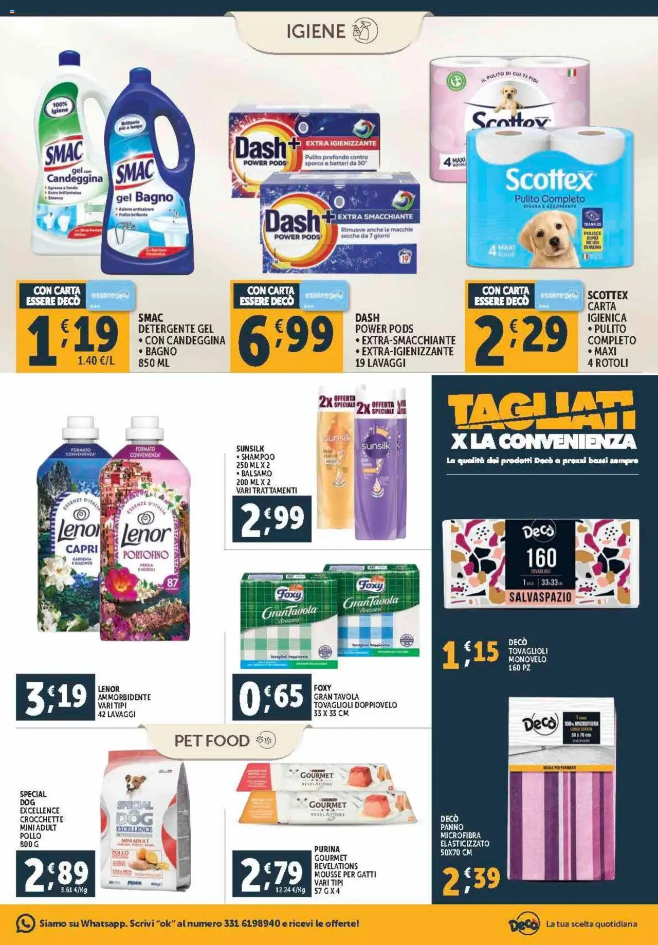 Volantino Decò del 21.08.2025 | Pagina: 13 | Prodotti: Shampoo, Candeggina, Anticalcare, Bagno