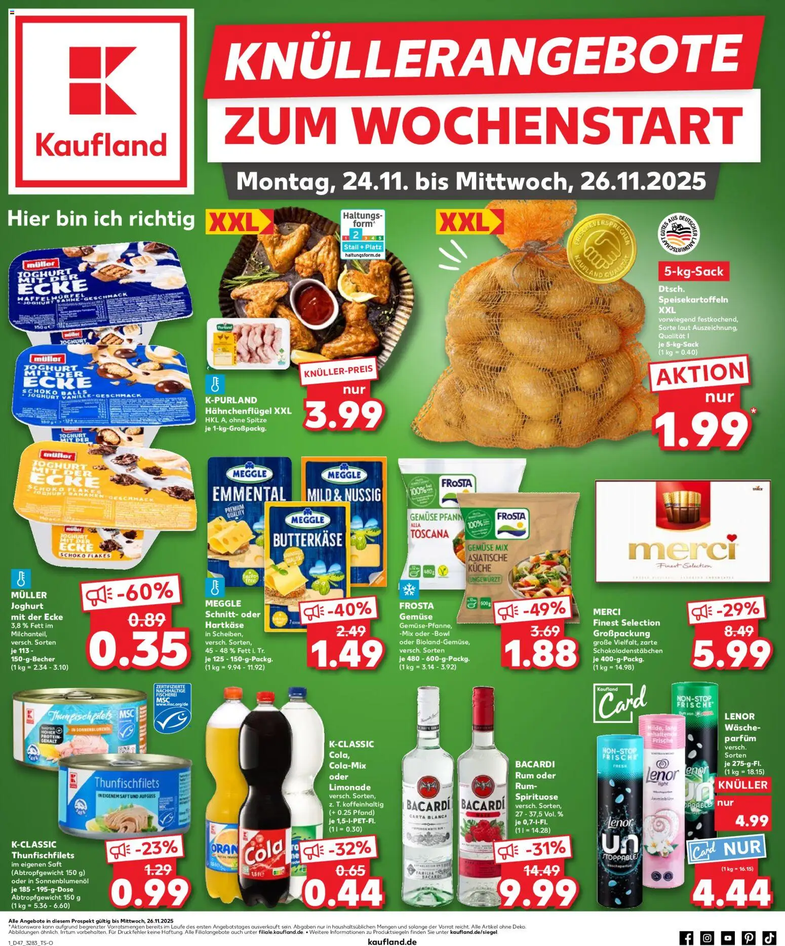 Kaufland prospekt Berlin	 – gültig ab 23.11.2025 | Seite: 1 | Produkte: Bacardi, Merci, Parfüm, Saft