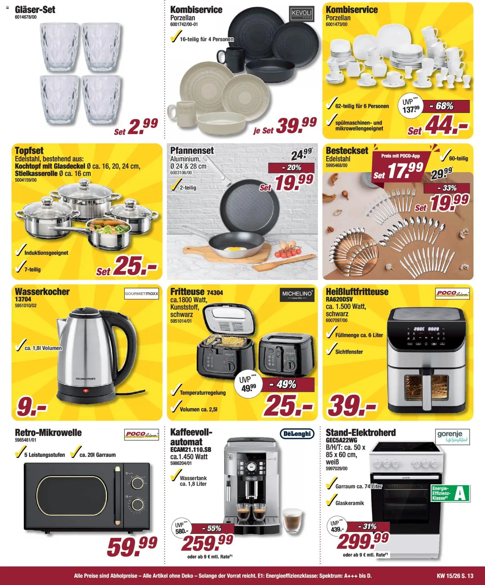 Poco Prospekt 	 – gültig ab 05.04.2026 | Seite: 13 | Produkte: Gorenje, Wasserkocher, Fritteuse, Heißluftfritteuse