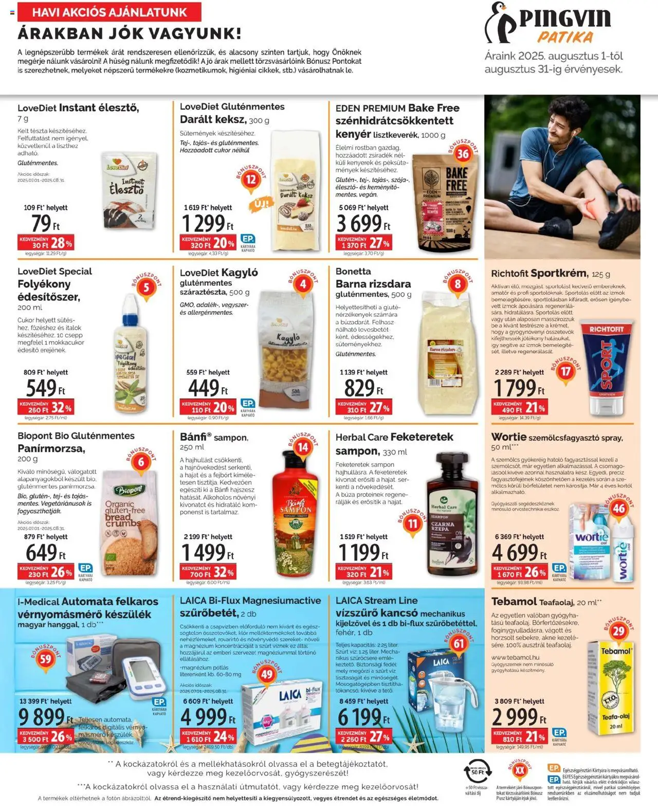Pingvin Patika akciós ujság - amely érvényes a következő dátumtól: 01.08.2025 | Oldal: 3 | Termékek: Kancsó, Kenyér, Tészta, Cukor