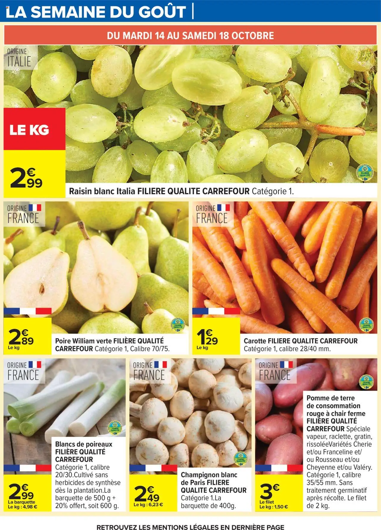 {H1} | Page: 20 | Produits: Poire, Pomme, Raisin, Carotte