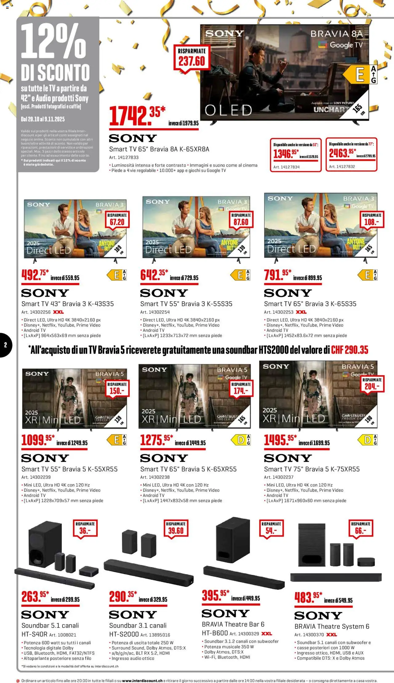 Interdiscount Aktionen IT – gültig ab 20.10.2025 | Seite: 2 | Produkte: Audio, Soundbar, TV, Usb