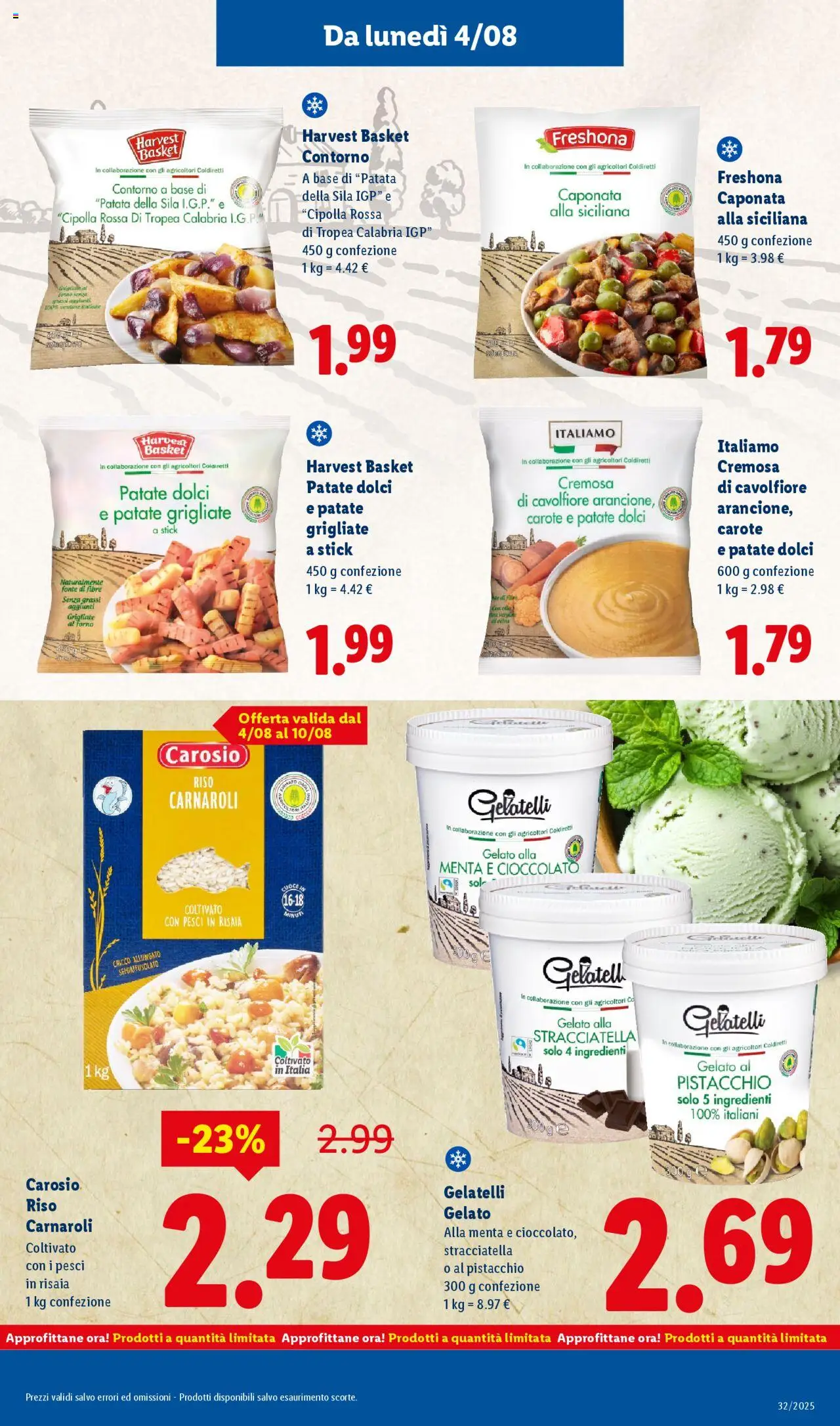 Volantino Lidl del 04.08.2025 | Pagina: 27 | Prodotti: Gelato, Carote, Menta, Stracciatella