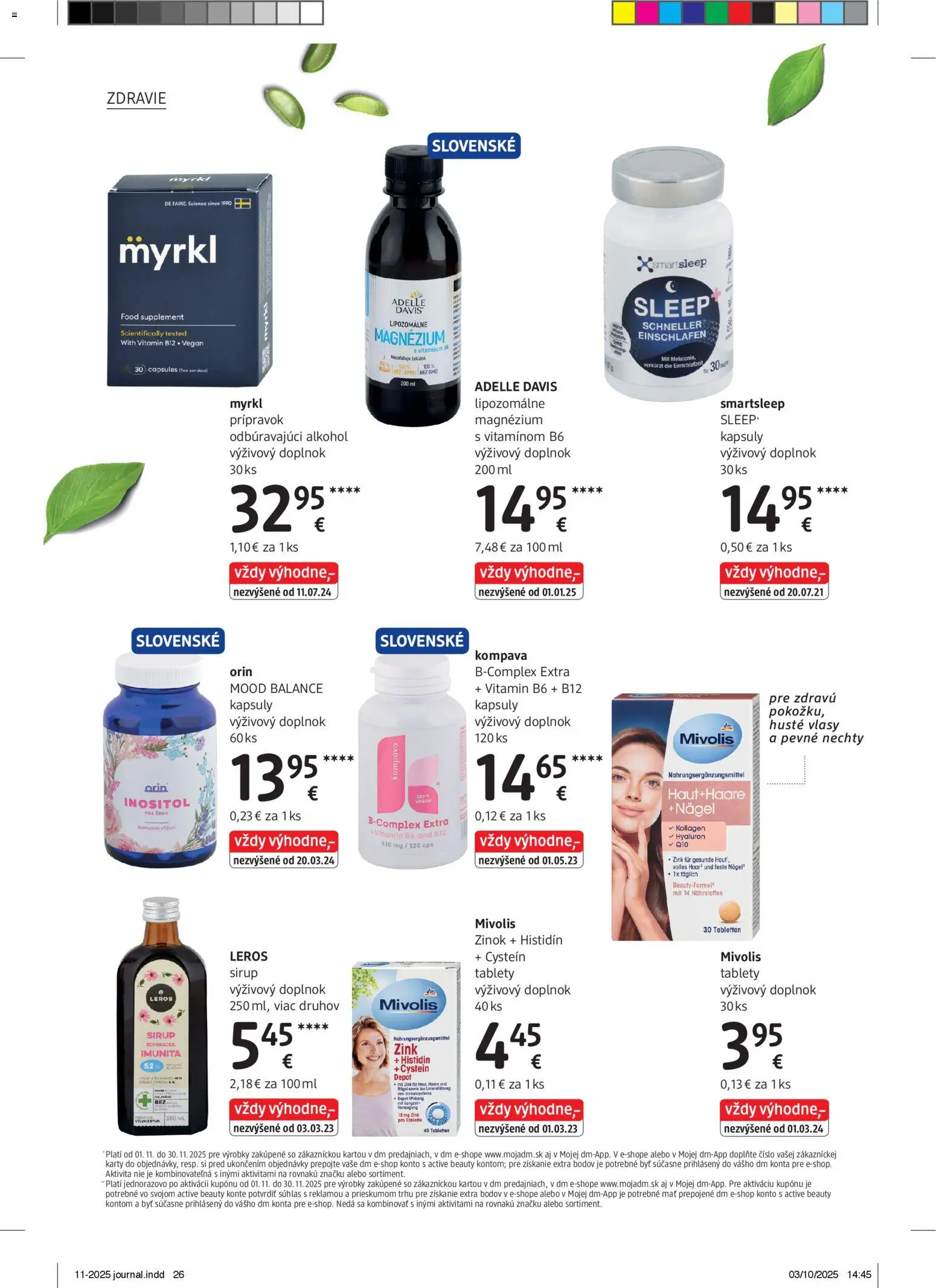 Nové dm drogerie akcie – leták je platný od 01.11.2025 | Strana: 26 | Produkty: Alkohol