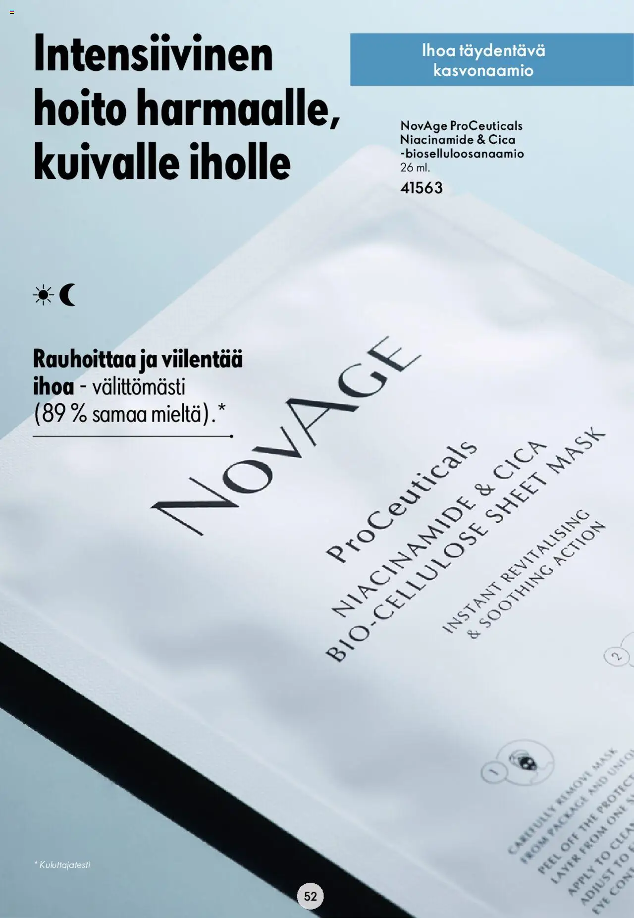 Oriflame Novage+ – voimassa 25.01.2024 alkaen | Sivu: 52 | Tuotteet: Kasvonaamio
