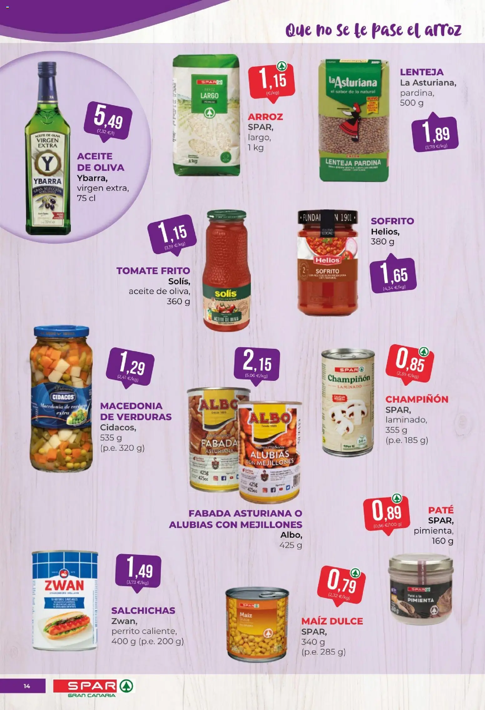 Spar - folleto │ válido desde el 23.01.2026 | Página: 14 | Productos: Aceite, Paté, Arroz, Aceite de oliva