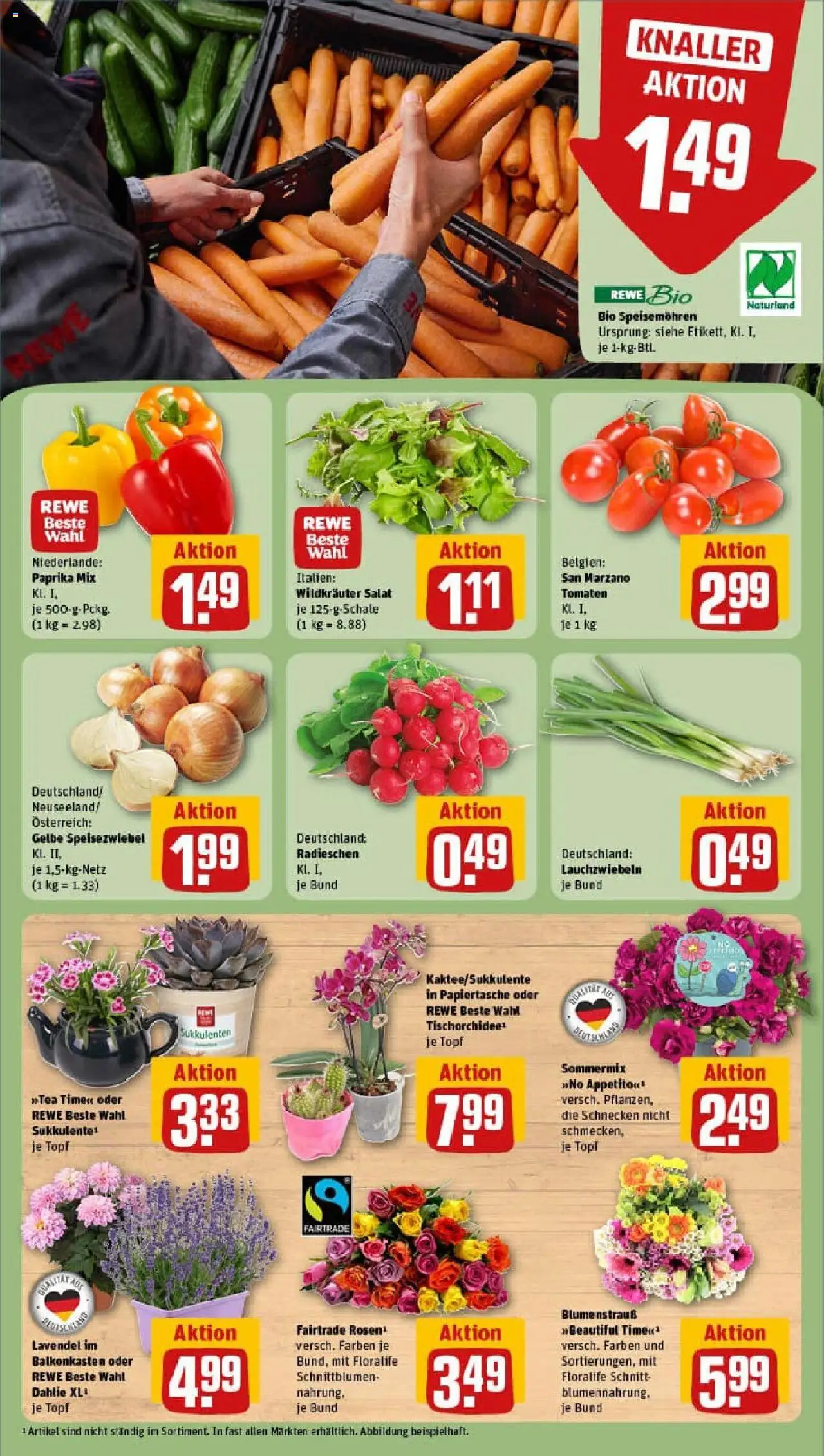 Rewe prospekt Rösrath / Forsbach	 - gültig ab dem 29.06.2025 | Seite: 9 | Produkte: Tomaten, Paprika, Lavendel, Salat