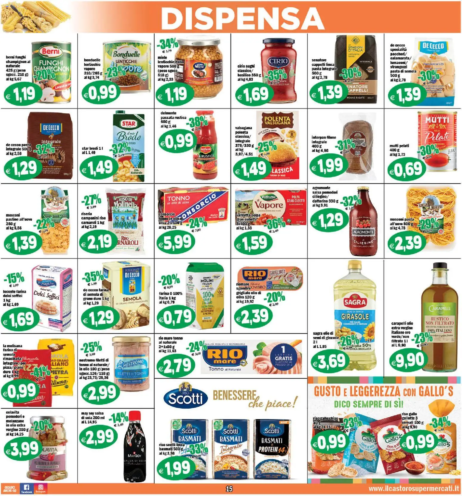 Volantino Il Castoro del 27.12.2025 | Pagina: 15 | Prodotti: Cereali, Olio, Basilico, Mutti