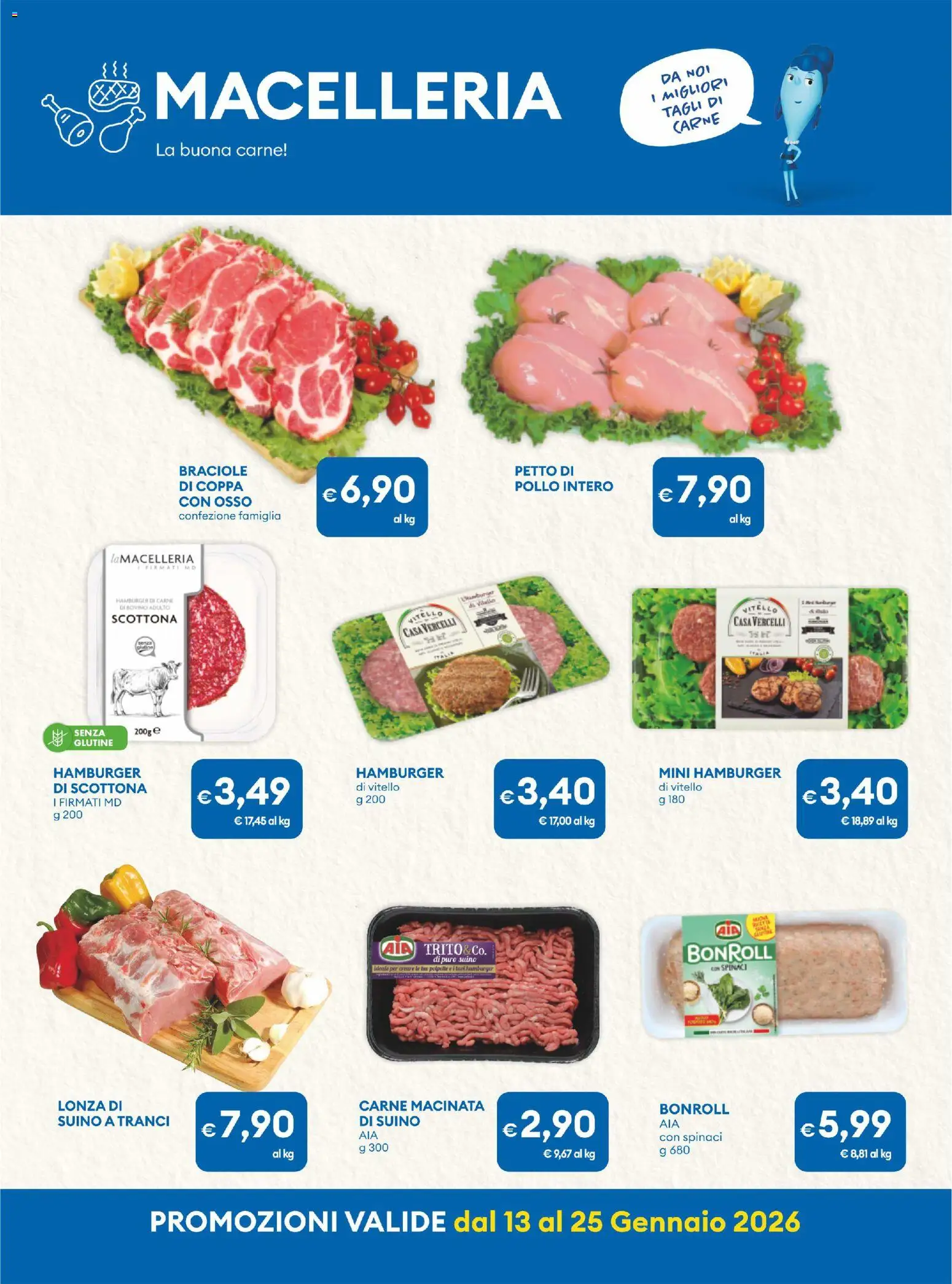 Volantino MD Discount del 13.01.2026 | Pagina: 12 | Prodotti: Petto di Pollo, Suino, Vitello, Polpette