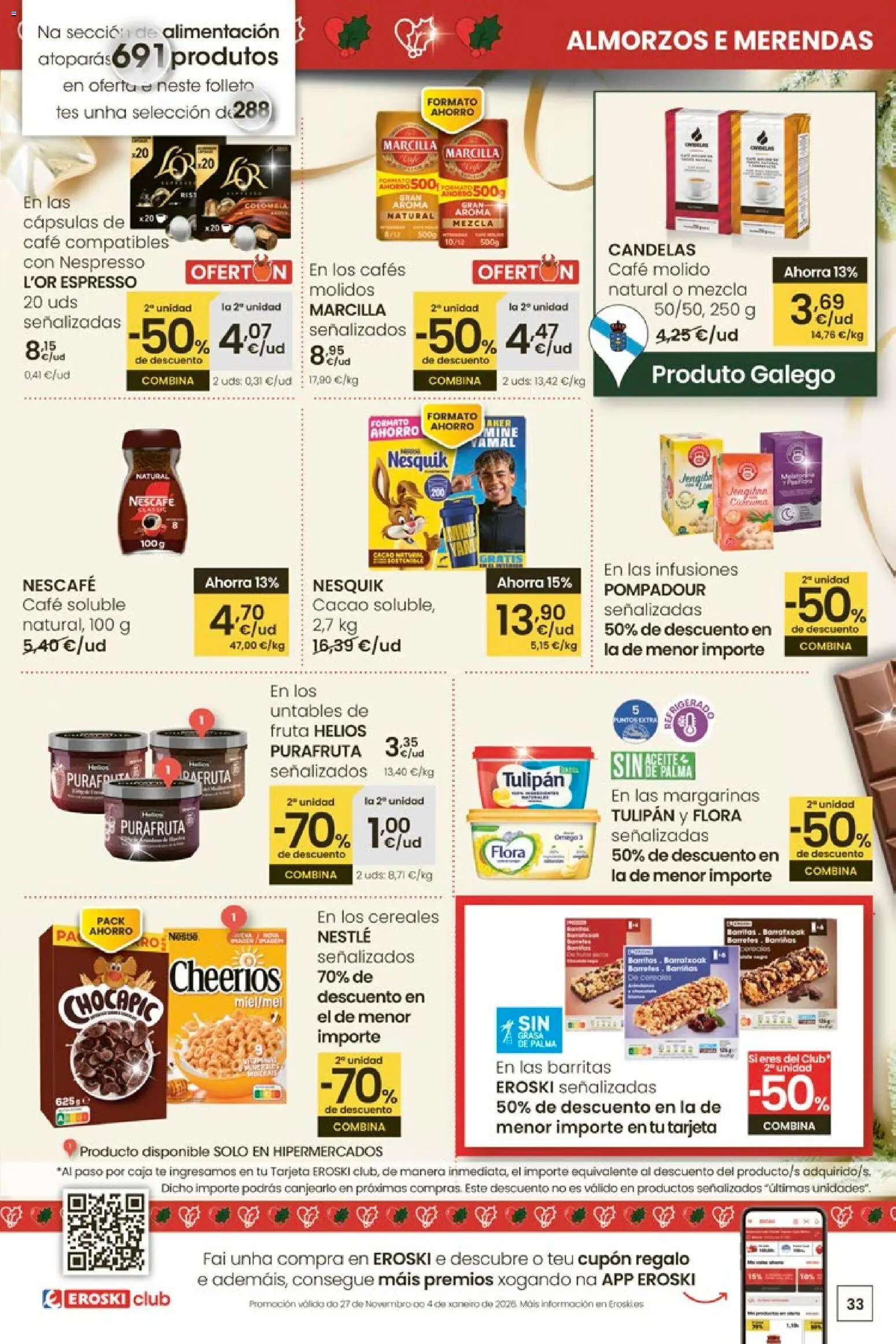 Eroski - Center │ válido desde el 27.11.2025 | Página: 33 | Productos: Café, Café molido, Cereales, Φρυγανιές σικάλεως