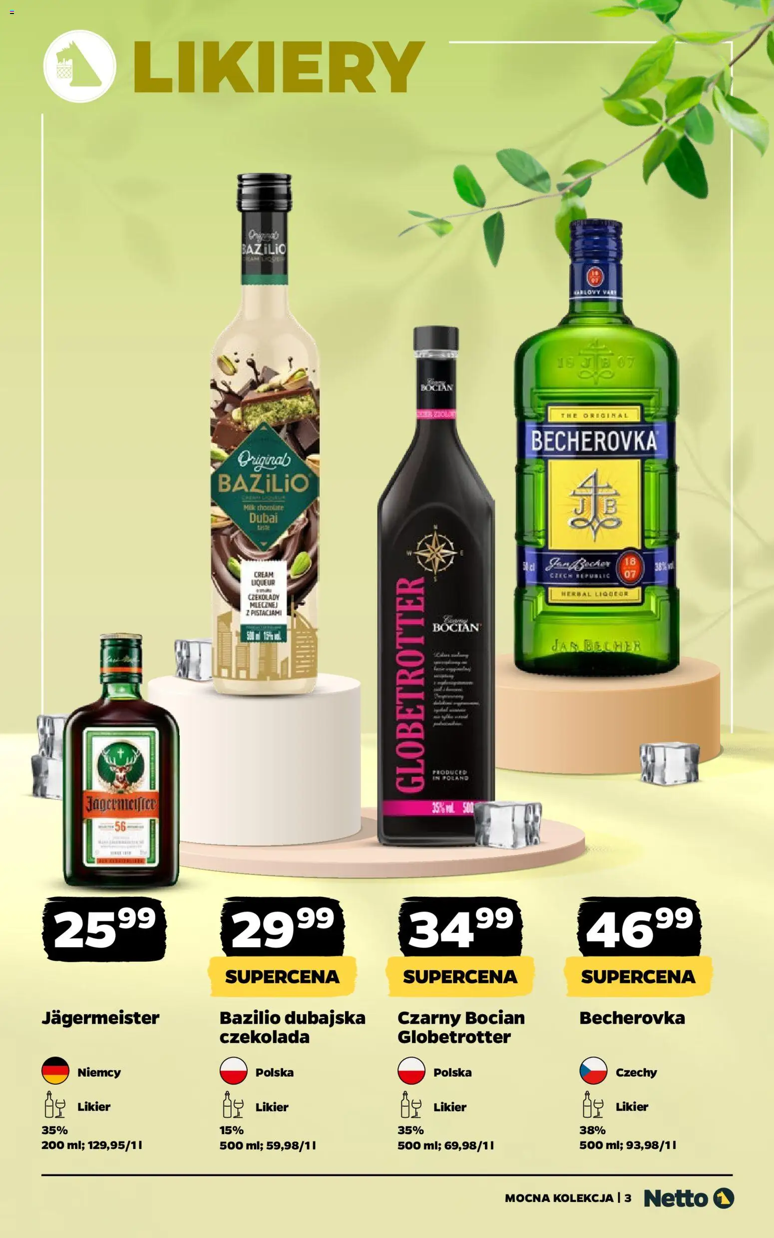 Netto gazetka - Alkohole mocne od 27.04.2026 | Strona: 3 | Produkty: Czekolady, Becherovka, Jagermeister, Czekolada