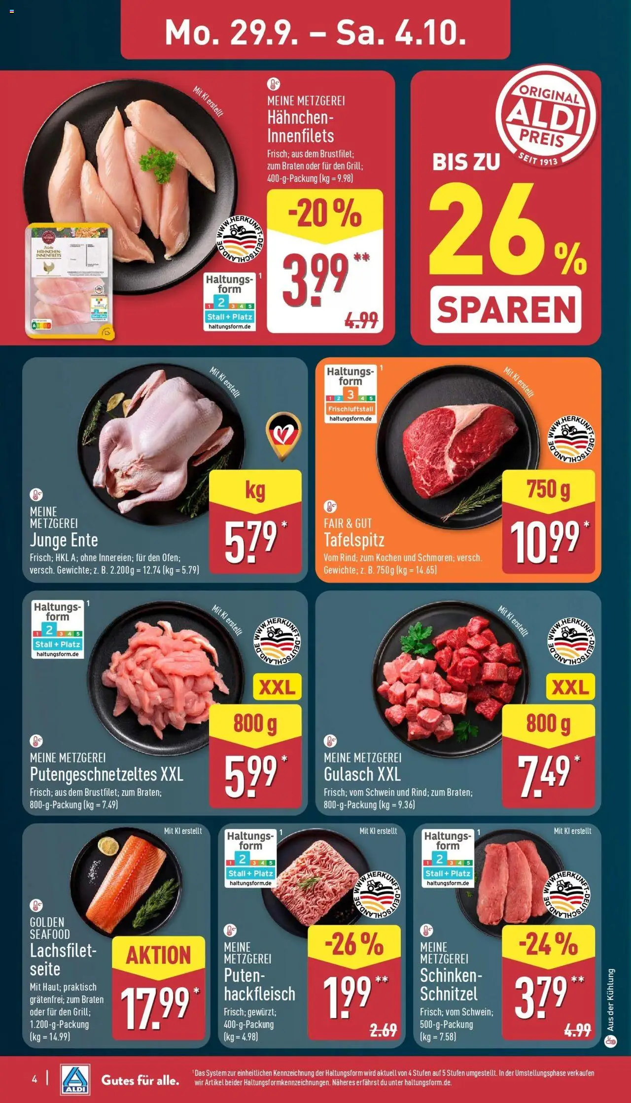 Aldi - ALDI Nord: Wochenangebote – gültig ab 28.09.2025 | Seite: 6 | Produkte: Tafelspitz, Schnitzel, Schinken, Hackfleisch