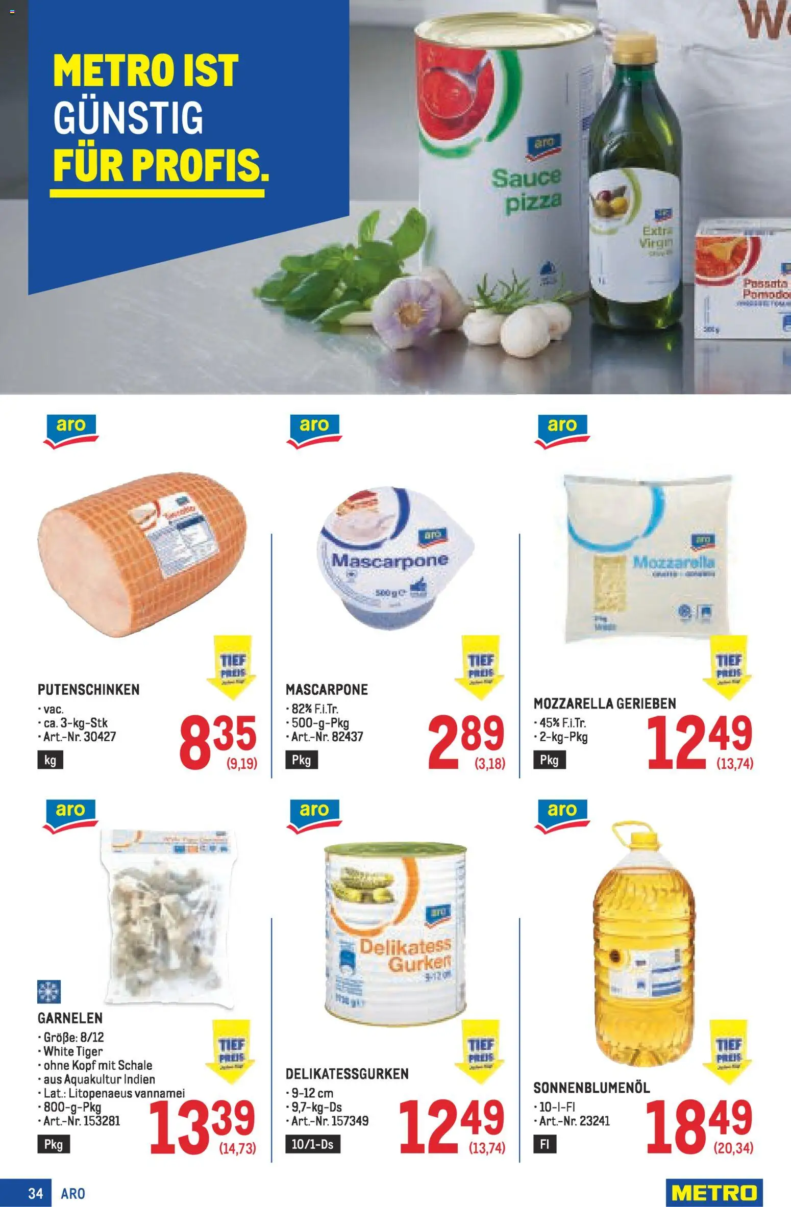 Metro angebote Profi gültig ab 19.02.2026 | Seite: 34 | Produkte: Gurken, Pizza