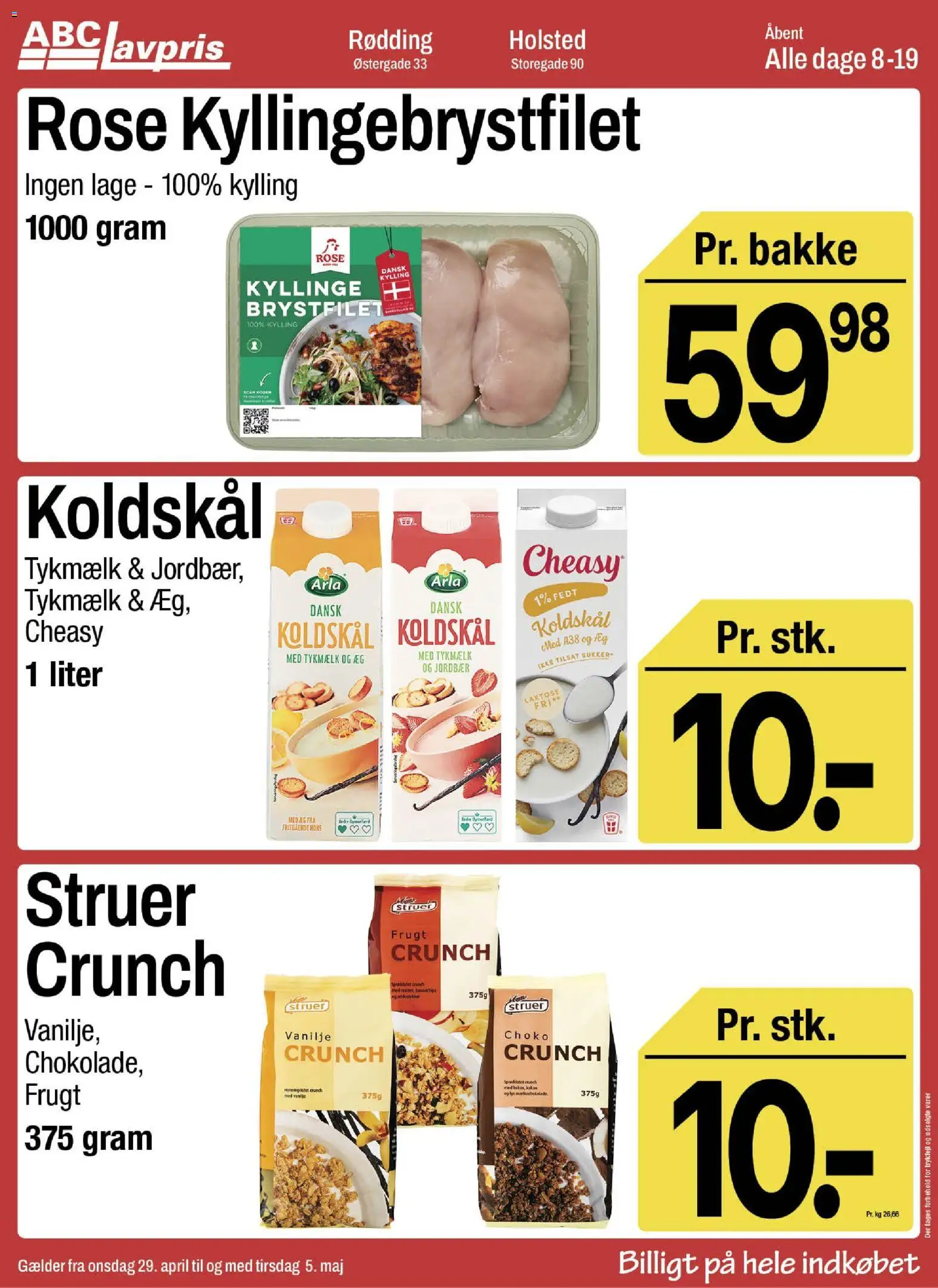 Abc Lavpris tilbudsavis – gyldig fra 29.04.2026 | Side: 4 | Produkter: Jordbær, Koldskål, Kakao, Vanilje