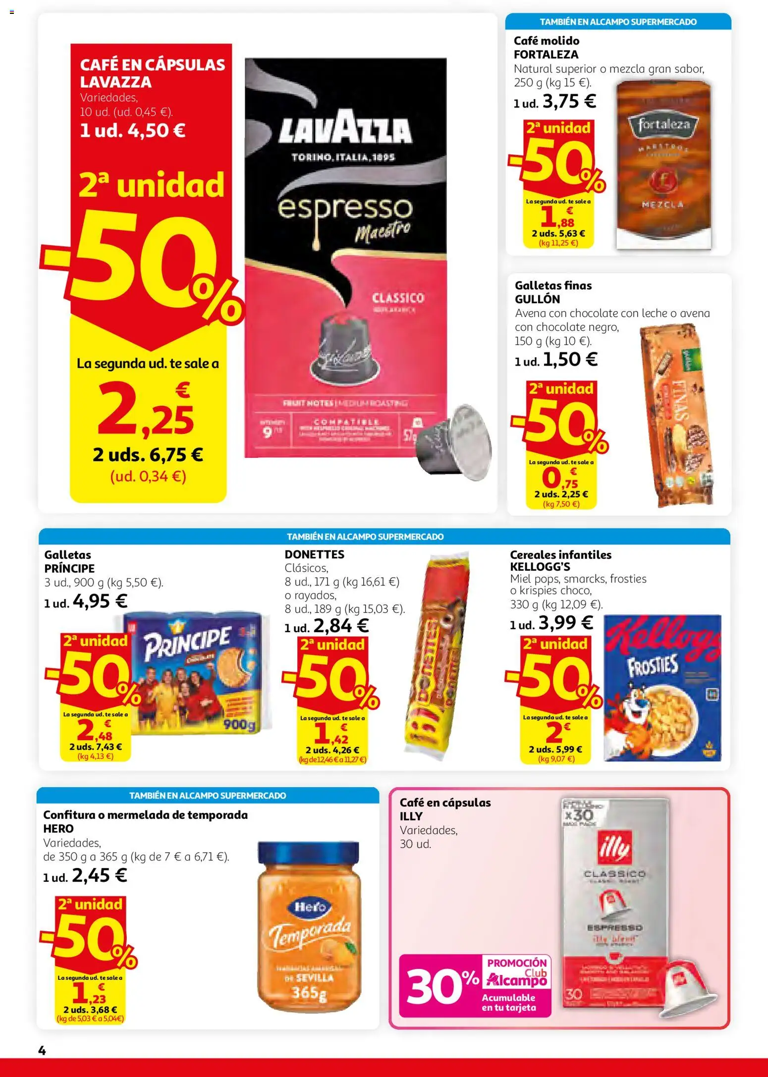 Alcampo - HP Unificado │ válido desde el 26.02.2026 | Página: 4 | Productos: Café, Cereales, Té, Galletas