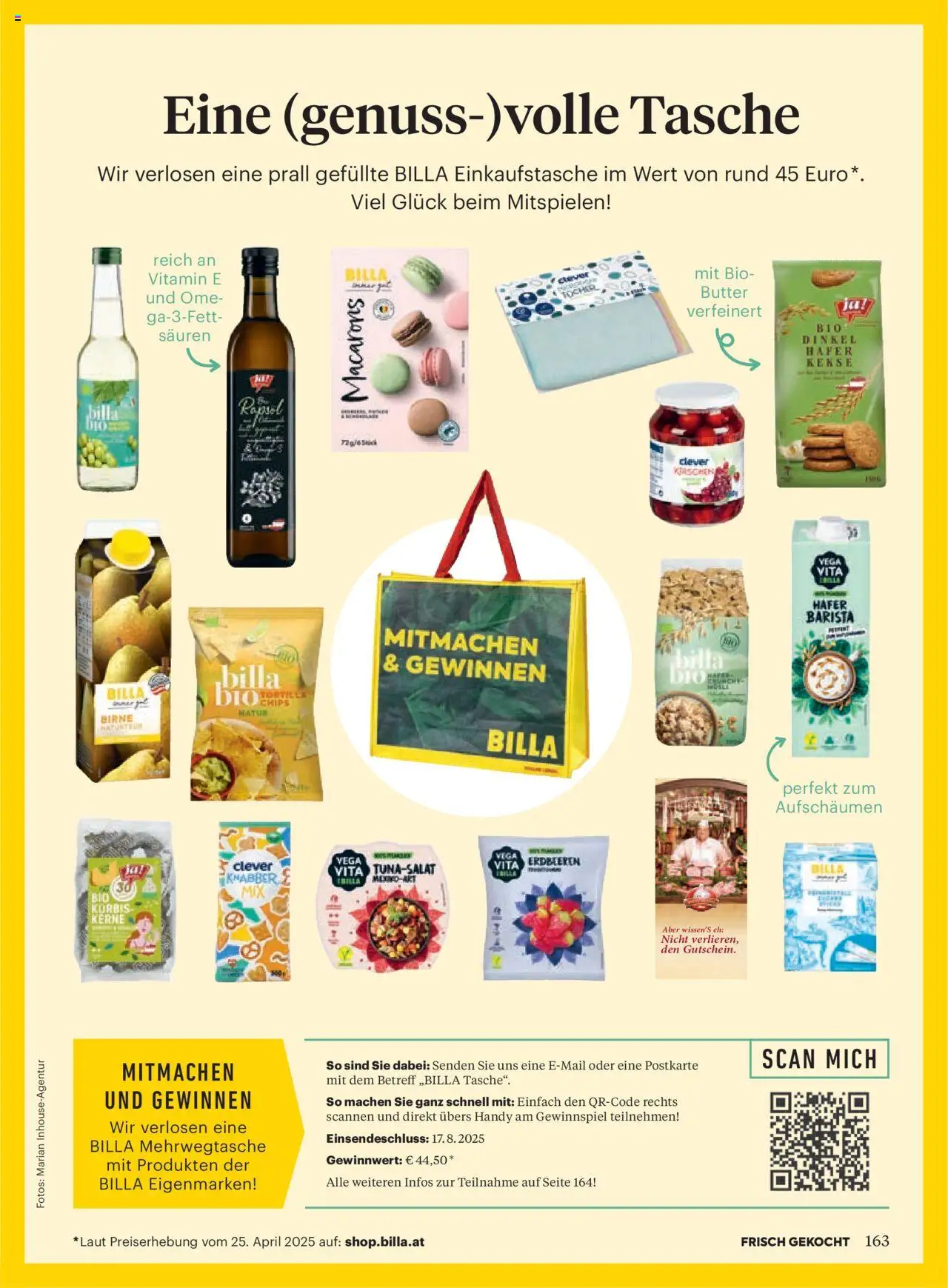 Billa Frisch Gekocht gültig ab 03.07.2025 | Seite: 163 | Produkte: Erdbeeren, Birne, Tasche, Butter