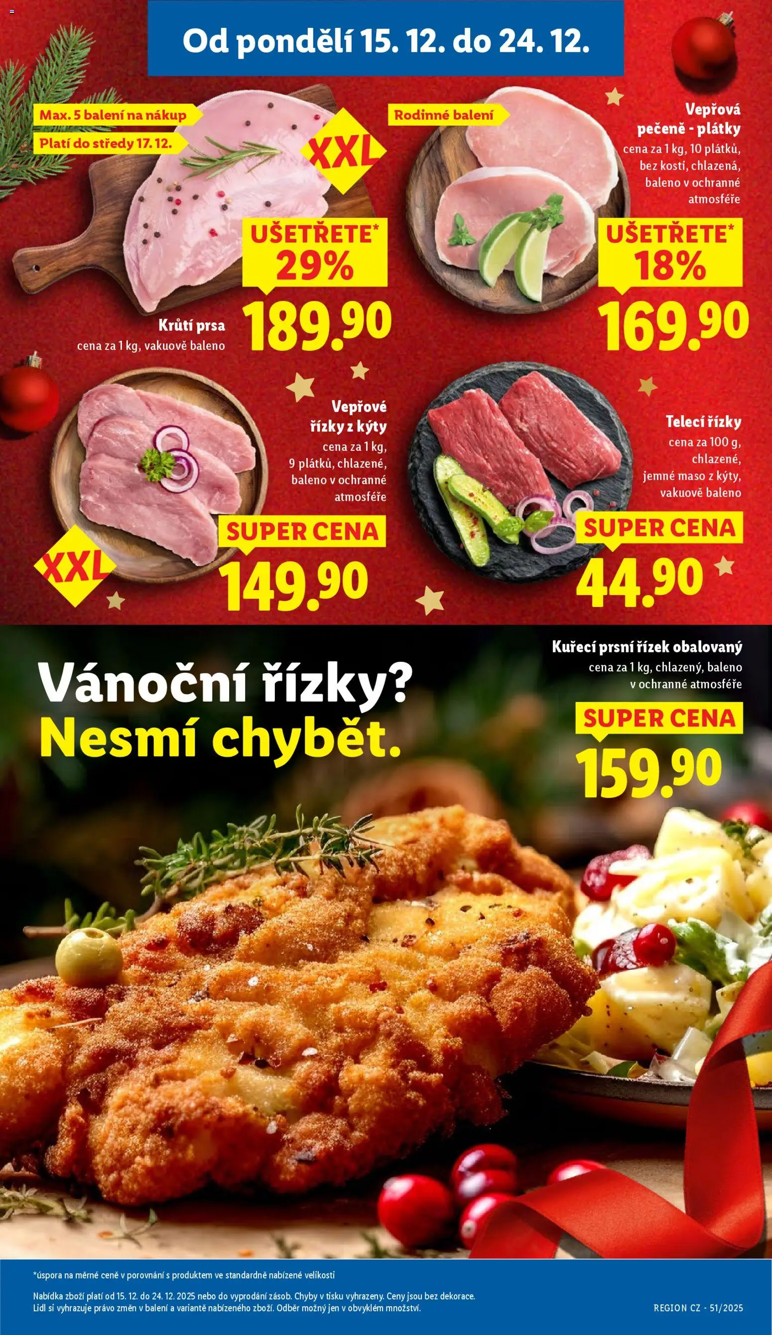 Lidl leták od 15.12.2025 | Strana: 11 | Produkty: Vepřové řízky, Vepřová pečeně, Maso