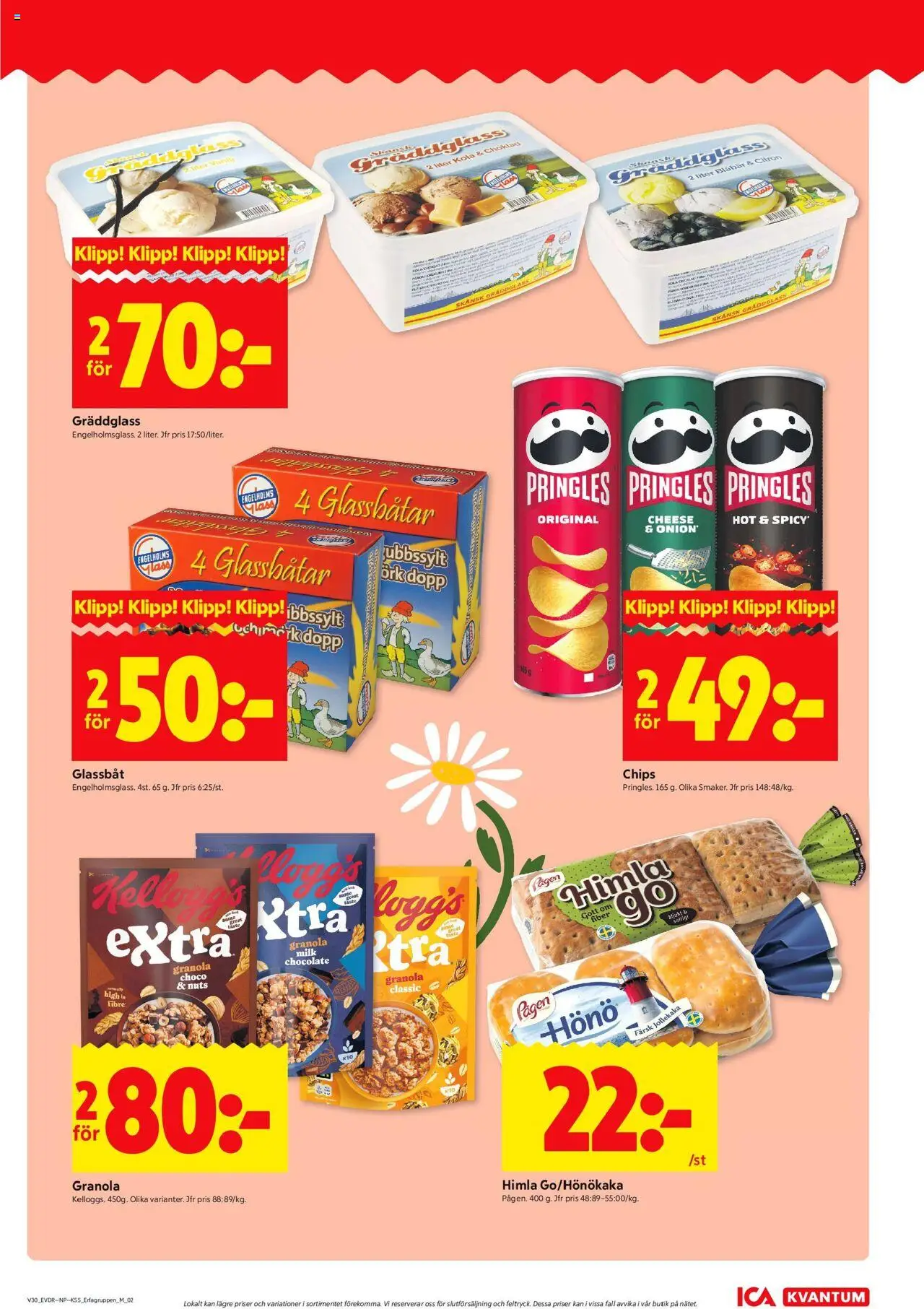 ICA Kvantum reklamblad aktuell från 21.07.2025 | Sida: 7 | Produkter: Chips, Glassbåtar, Glass, Citron