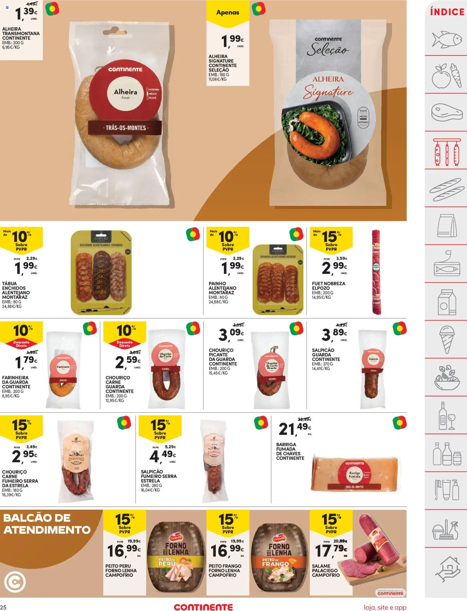 Continente folheto │ válido de 26.12.2025 | Página: 25 | Produtos: Frango, Peru, Salpicão, Chouriço
