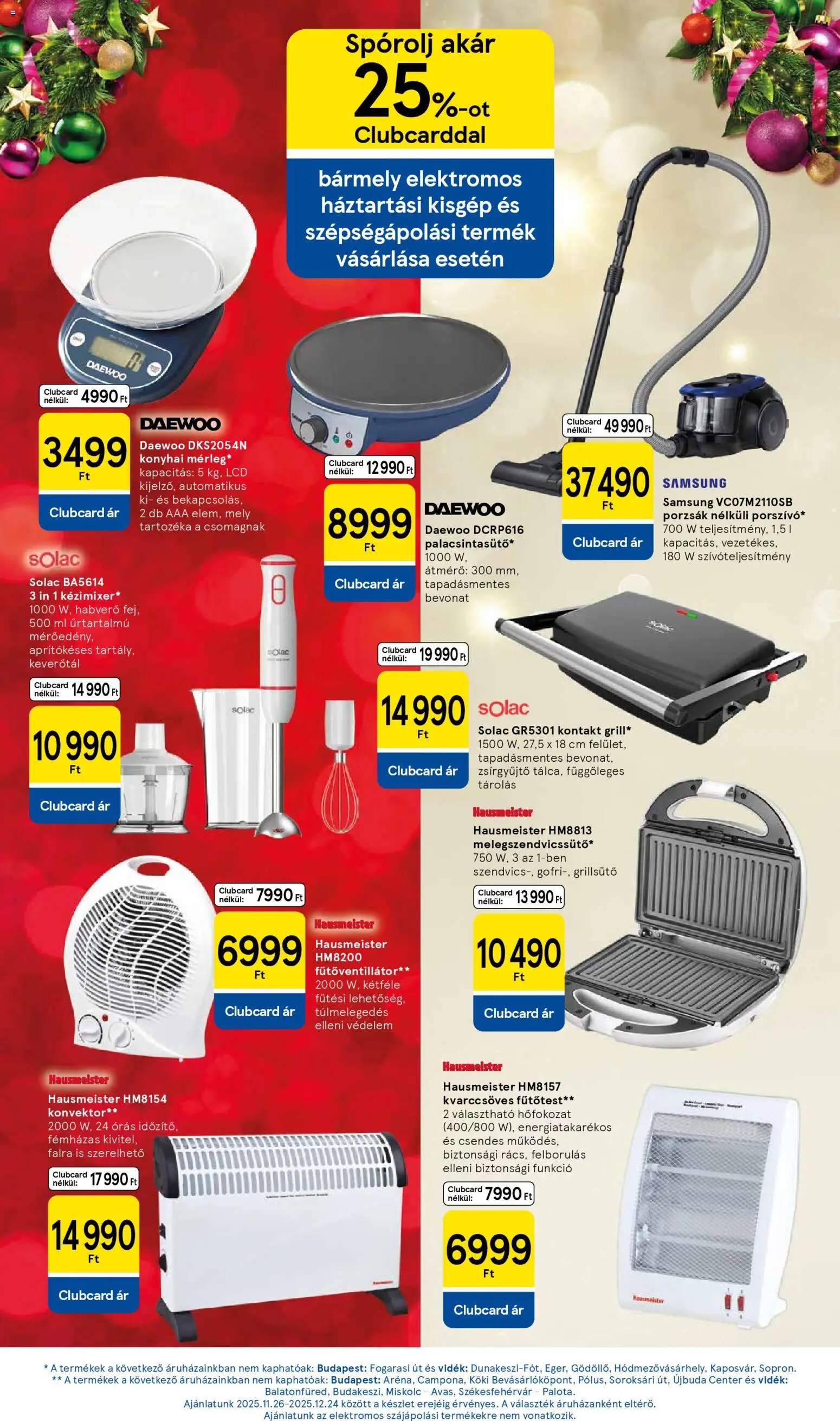 Tesco akciós ujság - amely érvényes a következő dátumtól: 04.12.2025 | Oldal: 43 | Termékek: Grillsütő, Habverő, Samsung