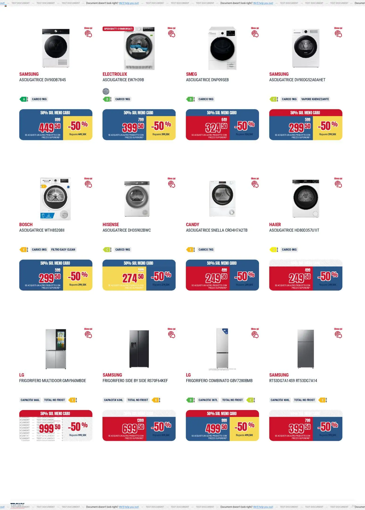 Volantino Trony del 04.12.2025 | Pagina: 22 | Prodotti: Asciugatrice, Frigorifero, Frigorifero combinato, Samsung