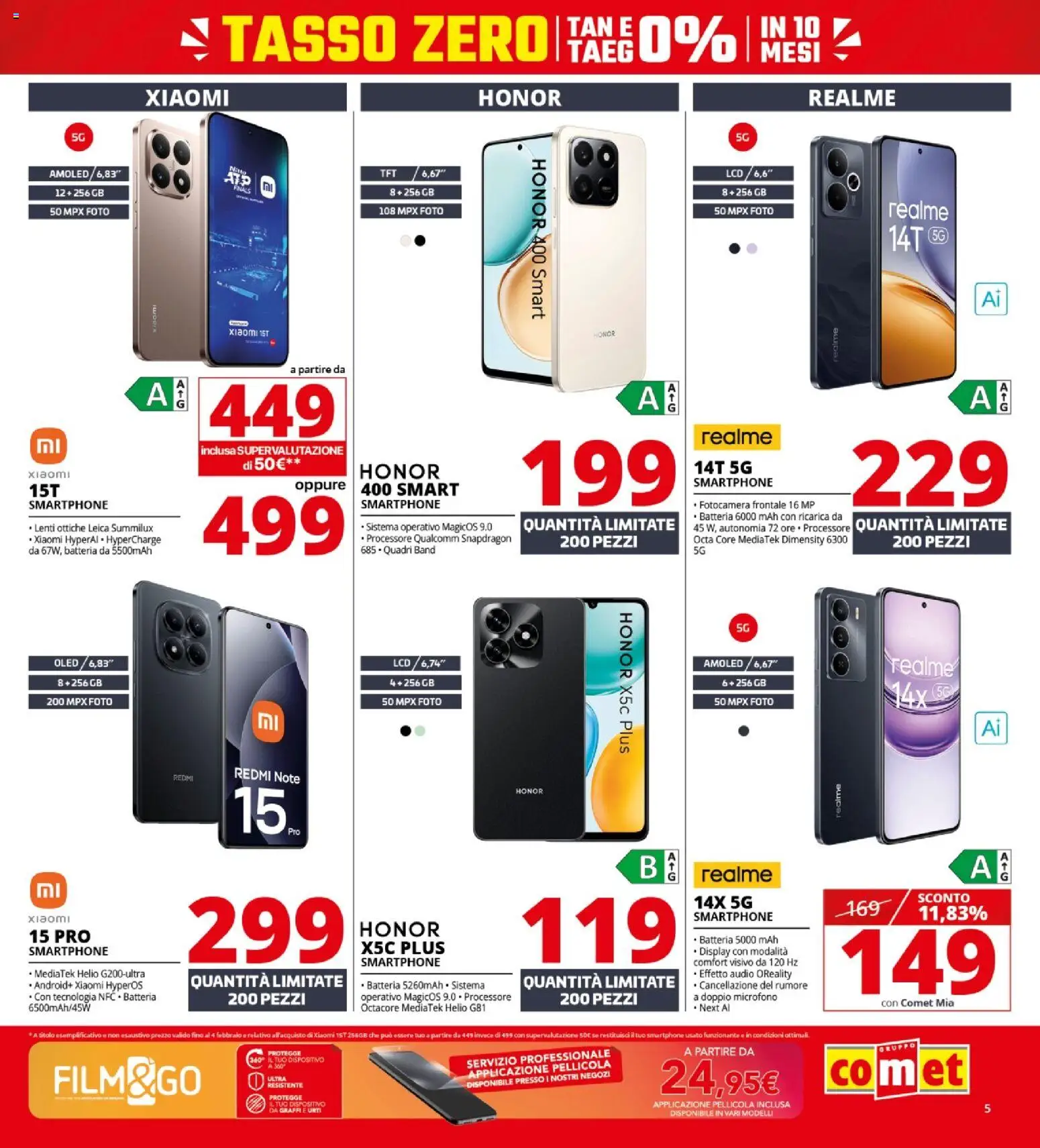Volantino Comet del 22.01.2026 | Pagina: 5 | Prodotti: Xiaomi, Smartphone, Microfono, Batteria