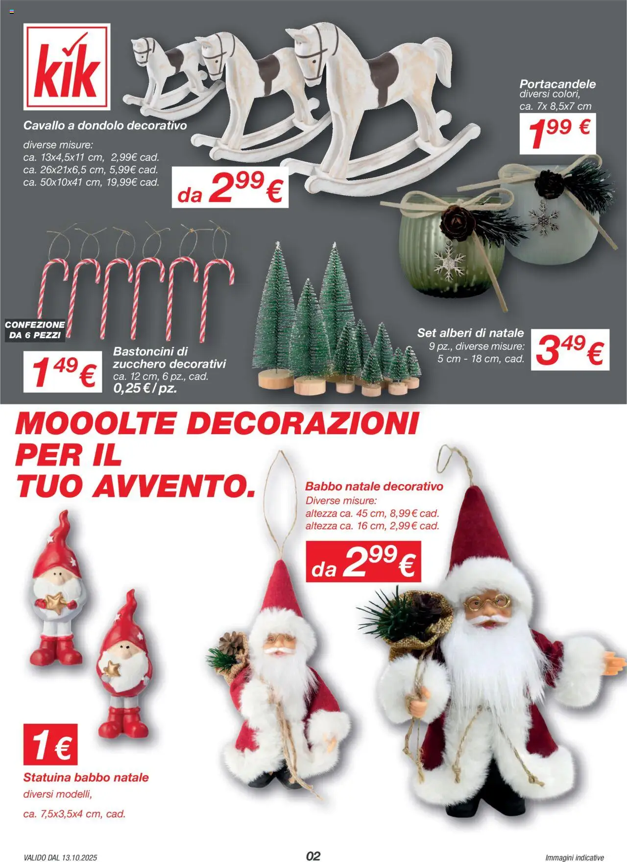 Volantino KiK del 13.10.2025 | Pagina: 2 | Prodotti: Portacandele, Dondolo, Zucchero, Decorazioni