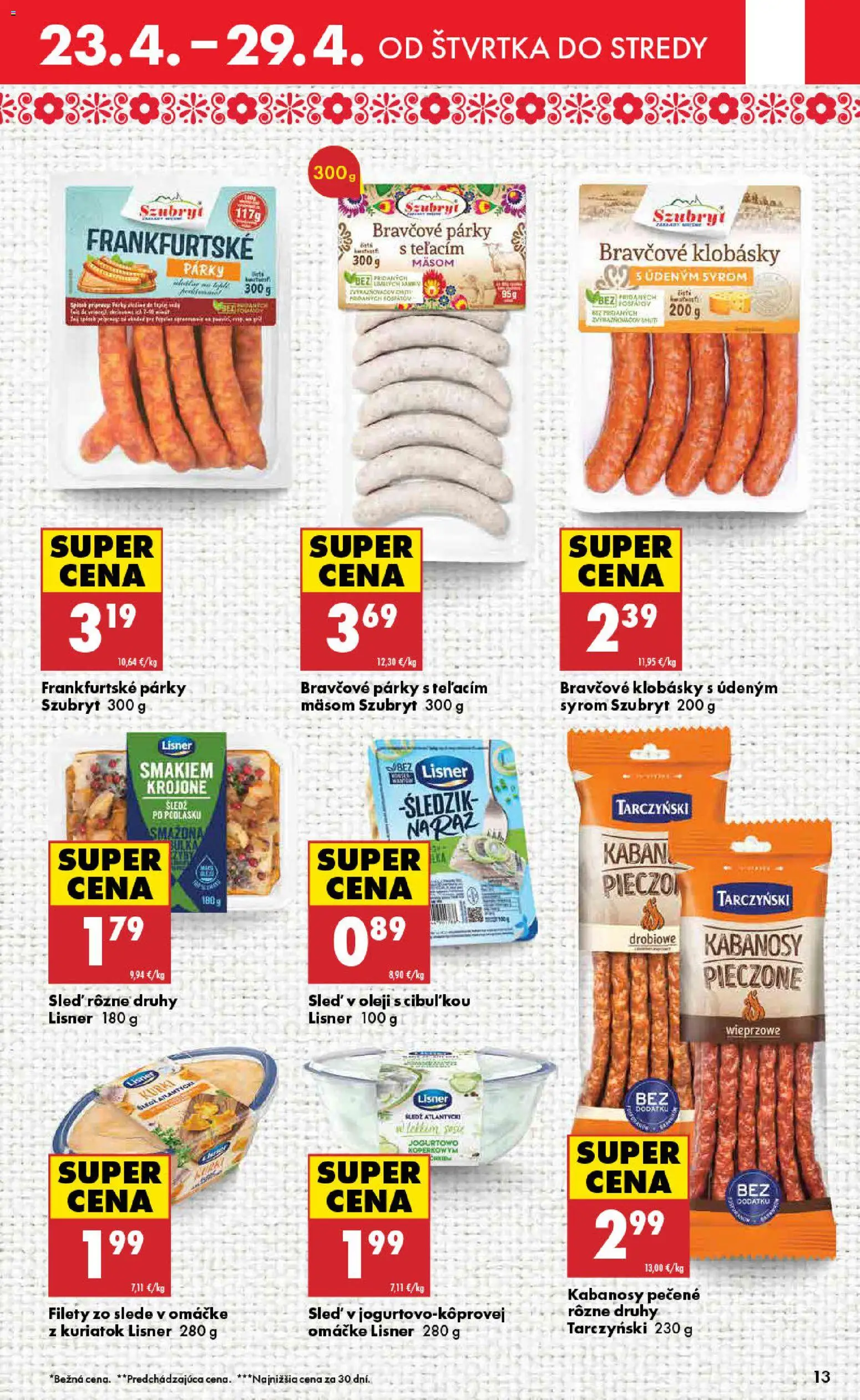 Nové Biedronka akcie – leták je platný od 23.04.2026 | Strana: 13 | Produkty: Párky