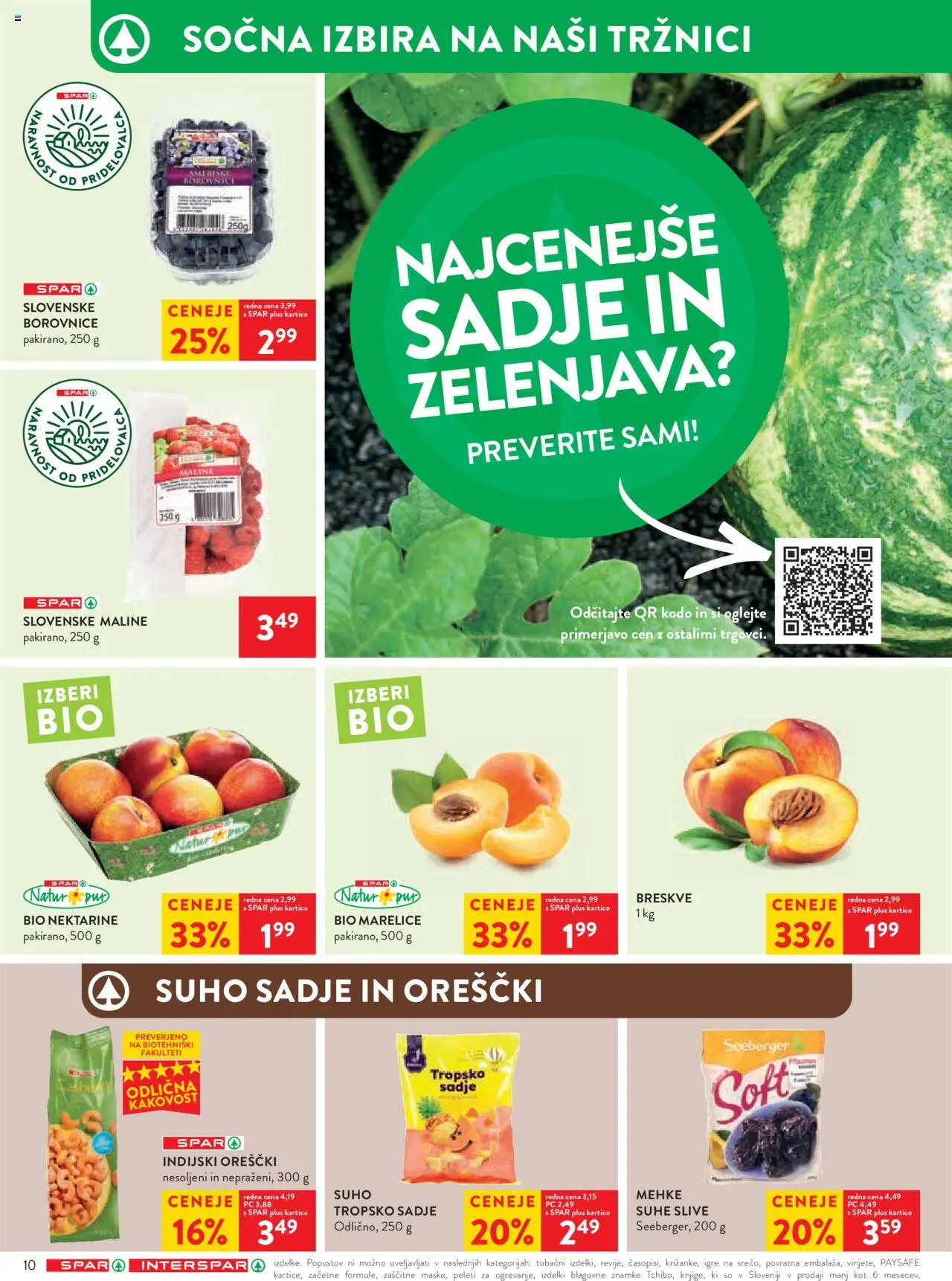 Spar katalog  27/25 │ velja od 02.07.2025 | Stran: 14 | Izdelki: Suho sadje, Borovnice, Maline, Zelenjava