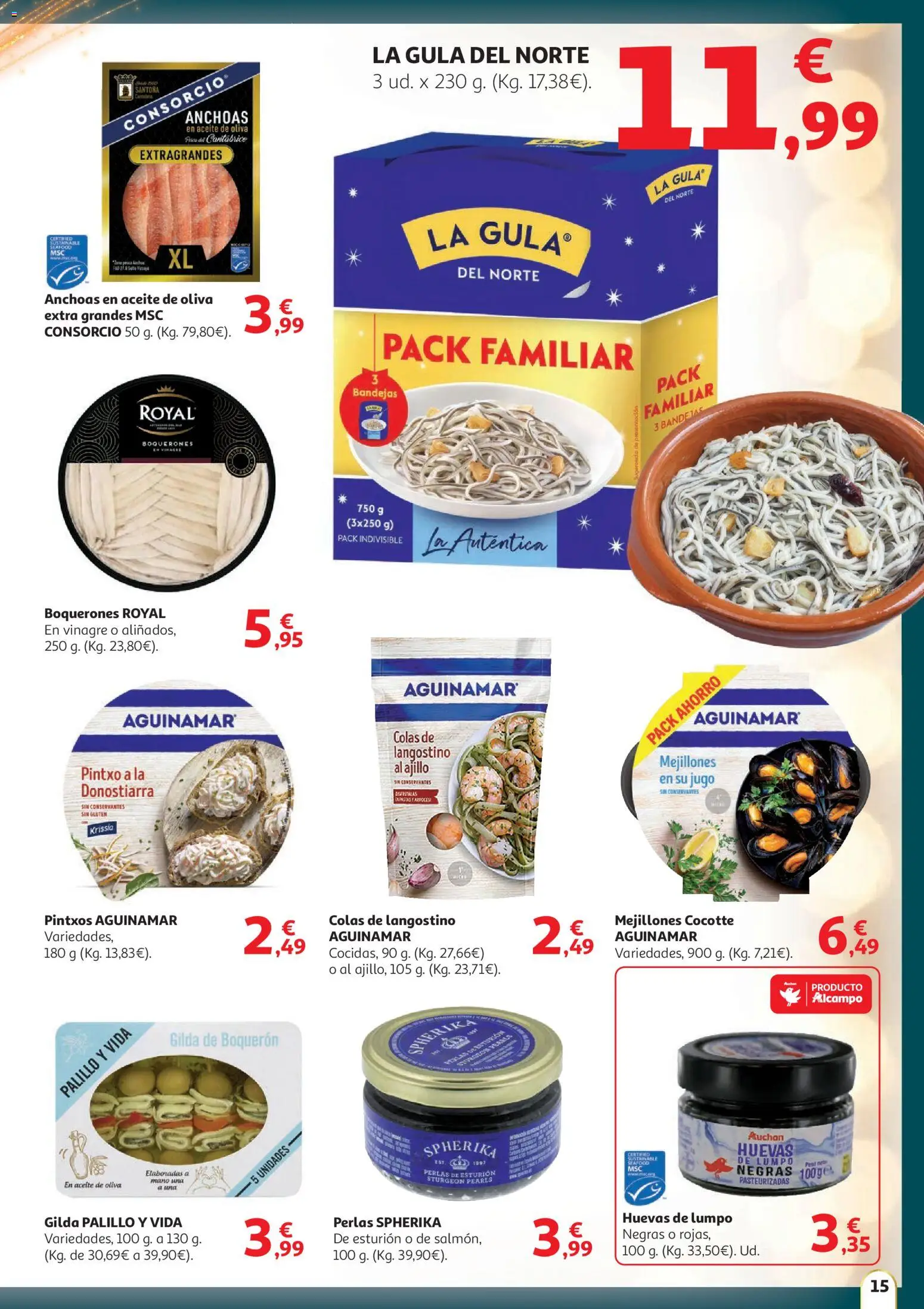 Alcampo - HG catalan │ válido desde el 11.12.2025 | Página: 15 | Productos: Jugo, Aceite de oliva, Δεξαμενή, Langostino